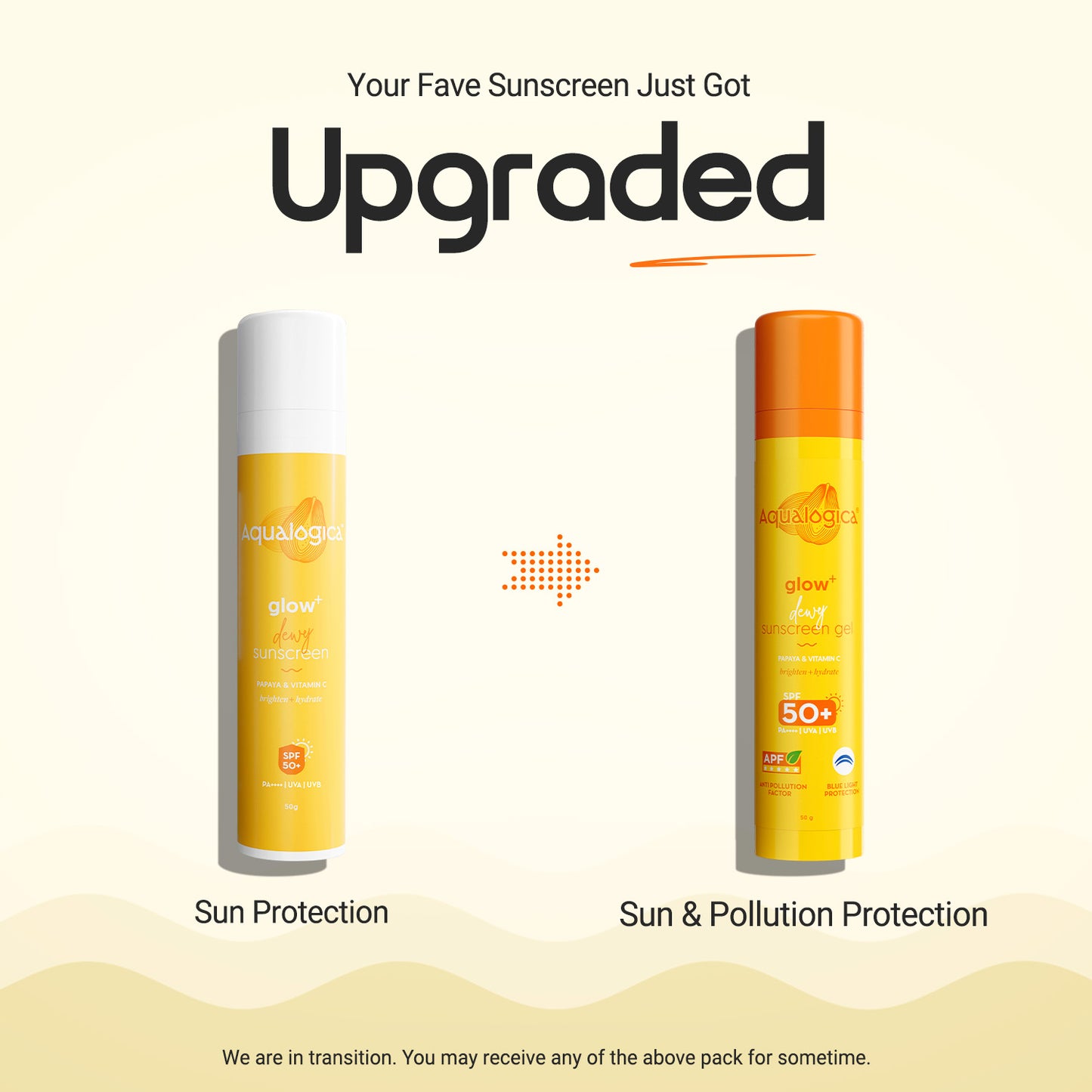 Glow+ Dewy Sunscreen Gel SPF 50+ PA++++ with Papaya & Vitamin C - 50g