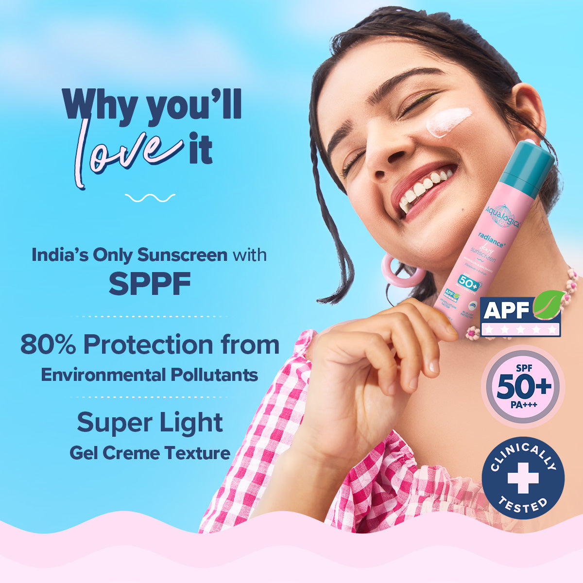 Radiance+ Dewy Sunscreen with Anti Pollution Factor (APF) | Watermelon & Niacinamide with SPF 50 & PA+++ - 50g