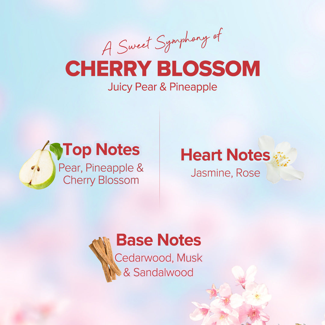 Refresh+ Cherry Blossom Bloom Perfume Body Mist with Zemea and Hyaluronic Acid 150 ml