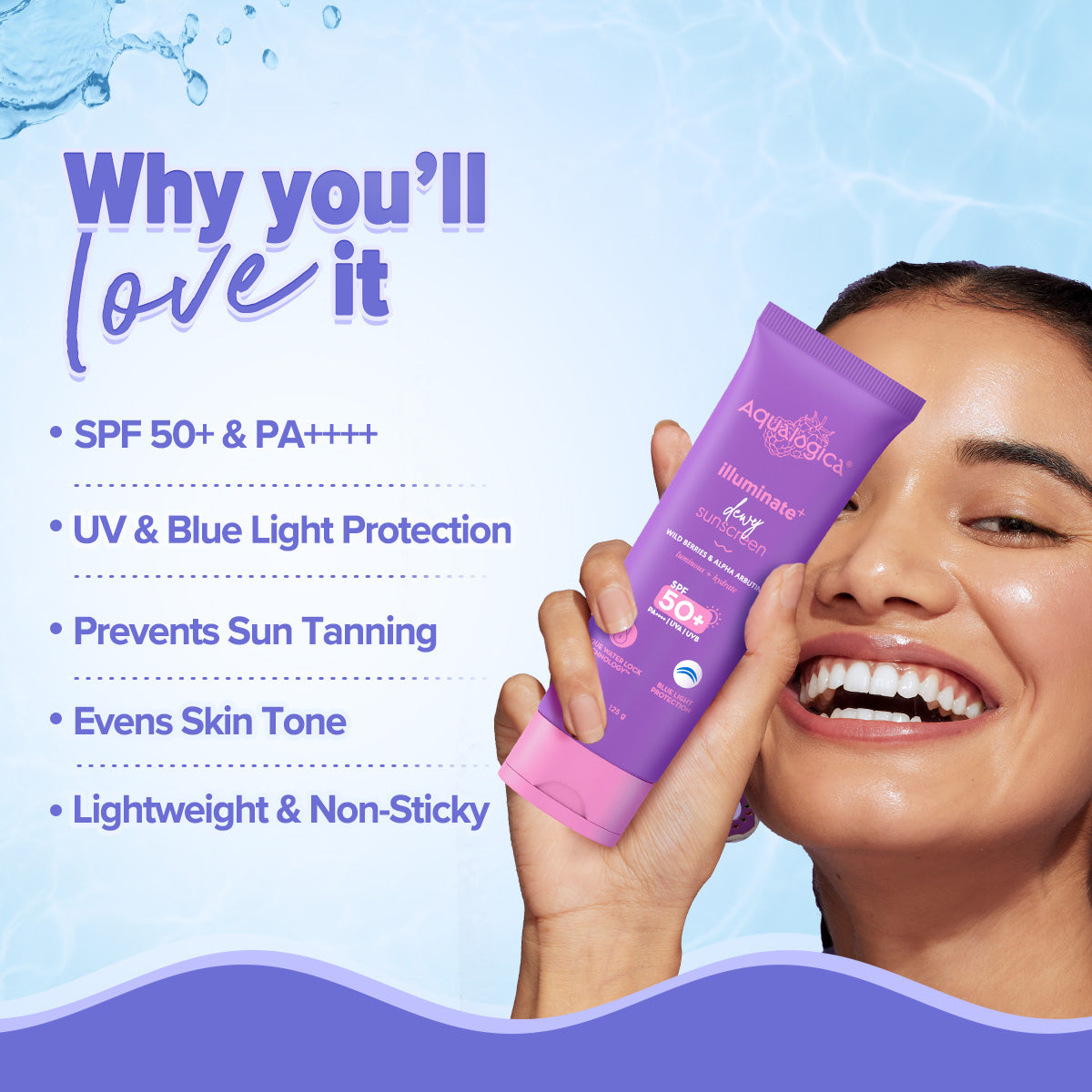 Illuminate+ Dewy Sunscreen SPF 50+ PA++++ with Wild Berries & Alpha Arbutin - 125 g