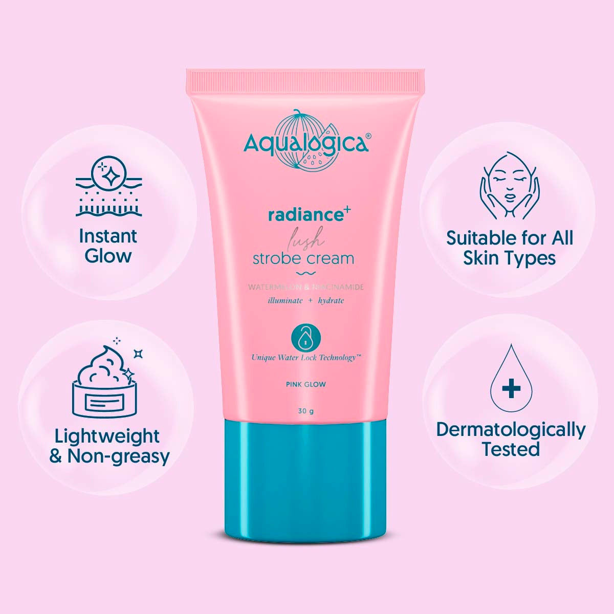 Radiance+ Lush Strobe Cream with Watermelon & Niacinamide for Instant HD Glow - 30g