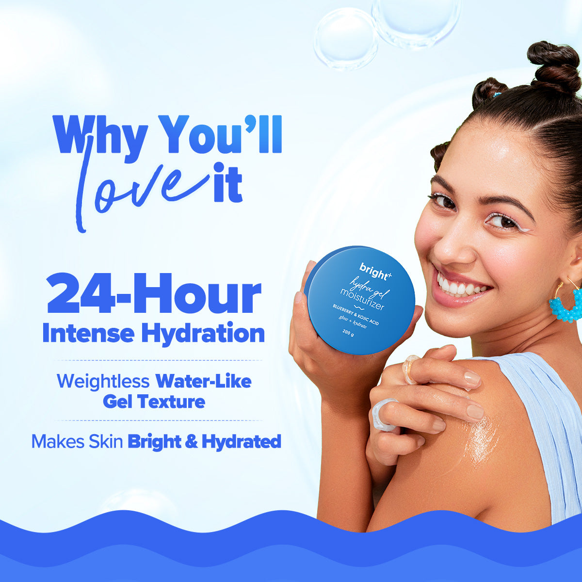 Bright+ Hydra Gel Moisturizer with Blueberry & Kojic Acid - 200 g