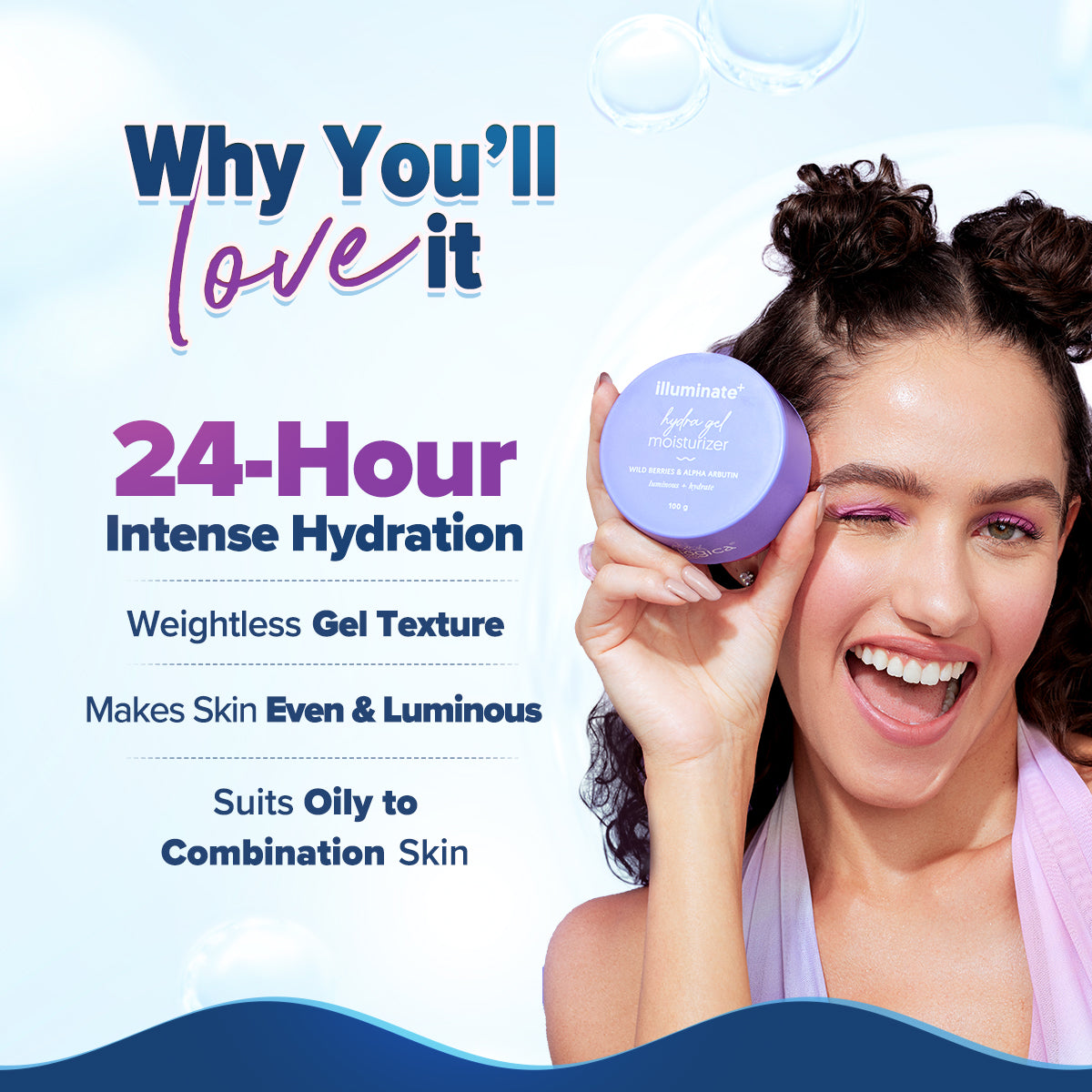 Illuminate + Hydra Gel Moisturizer with Wild Berries & Alpha Arbutin - 100g