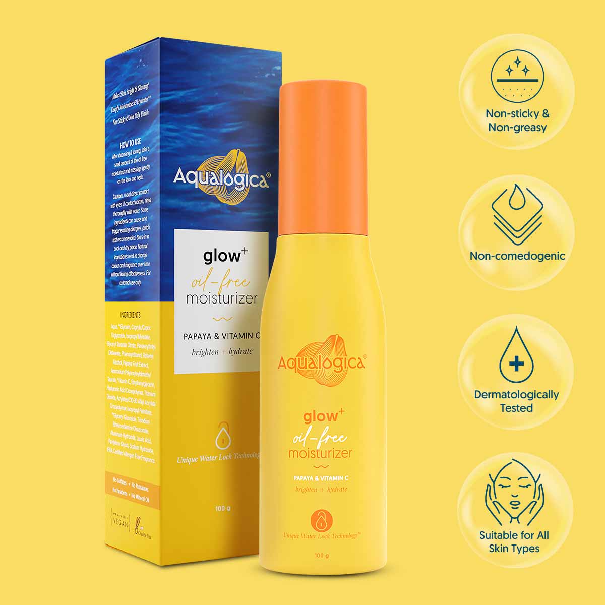 FREEBIE Glow+ Oil Free Moisturizer with Papaya & Vitamin C for Glowing Skin - 100g