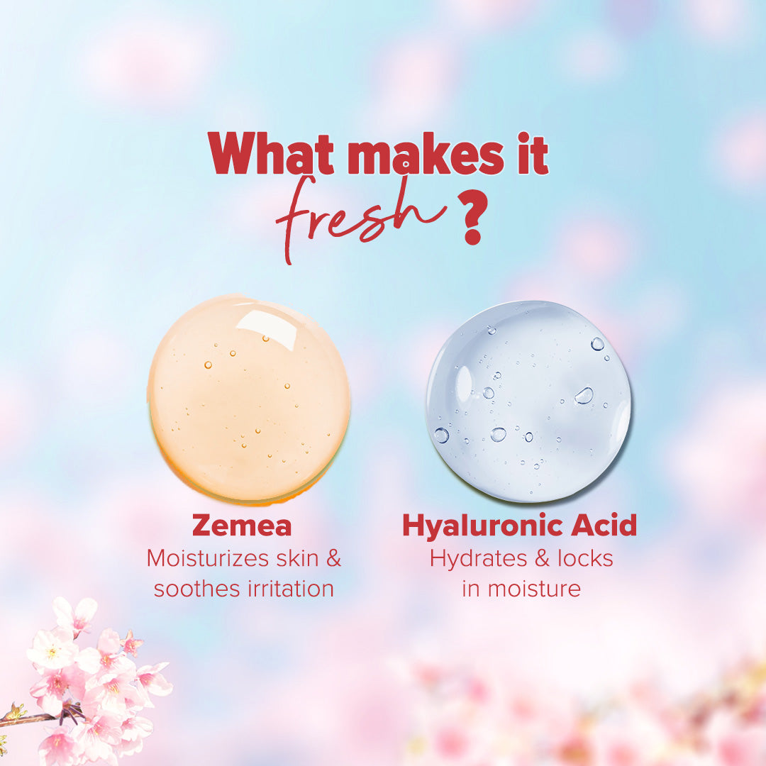 Refresh+ Cherry Blossom Bloom Perfume Body Mist with Zemea and Hyaluronic Acid 150 ml