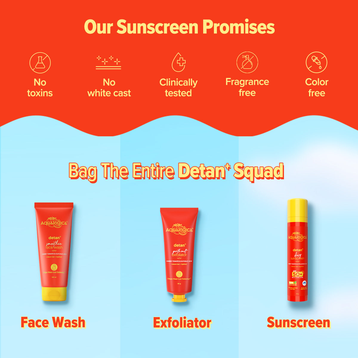 Detan+ Dewy Sunscreen with SPF 50+ & PA++++ for UVA/B & Blue Light Protection & No White Cast - 50g