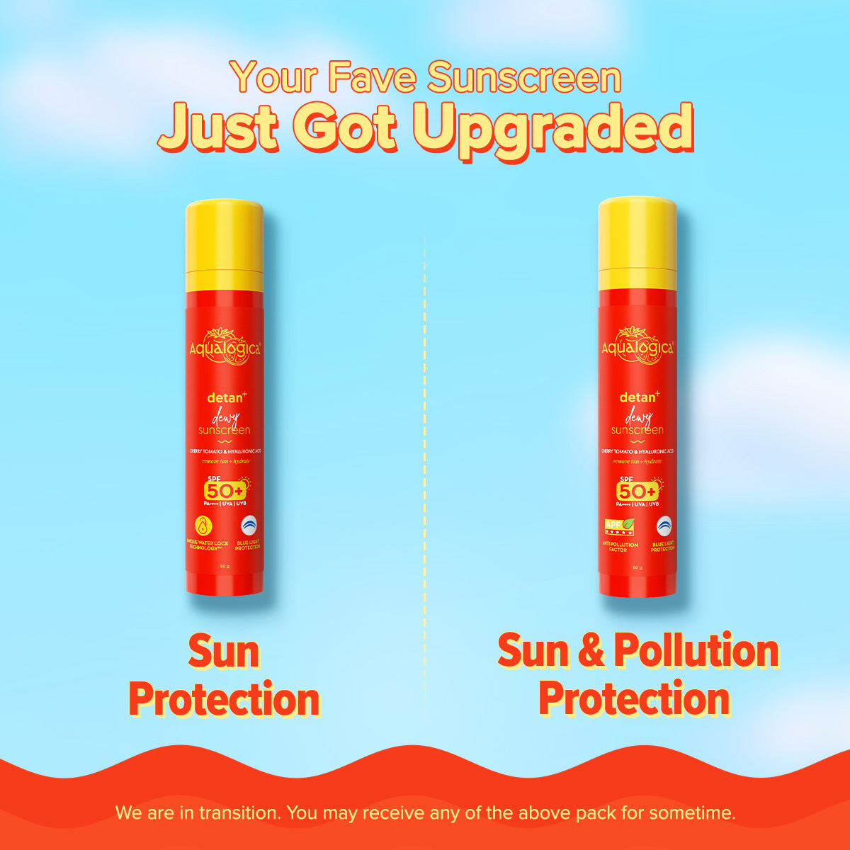 Detan+ Dewy Sunscreen with SPF 50+ & PA++++ for UVA/B & Blue Light Protection & No White Cast - 50g