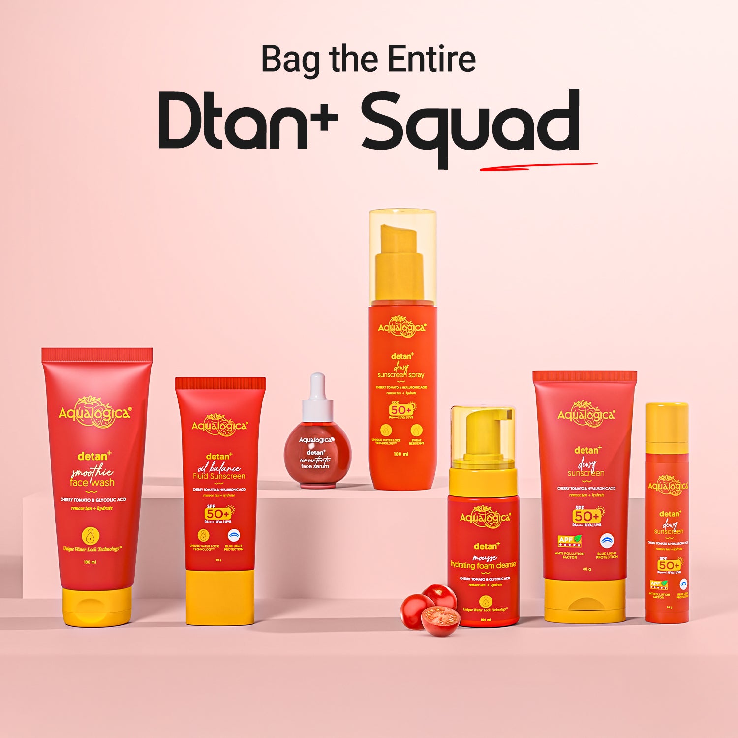 Detan+ Dewy Sunscreen SPF 50+ PA++++ with Cherry Tomato & HA - 50 g