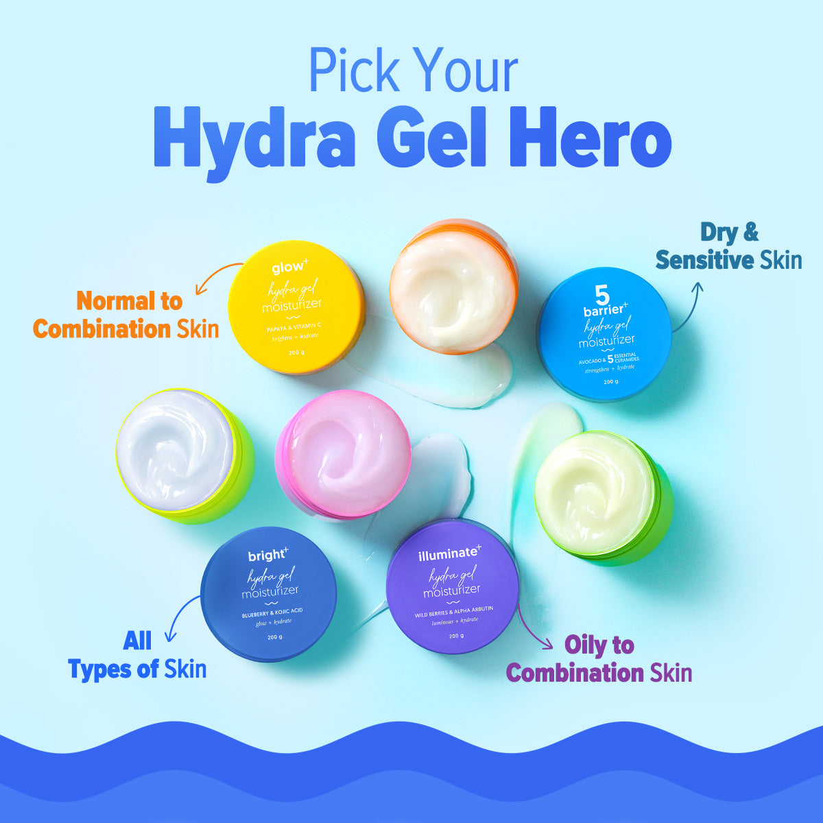 Bright+ Hydra Gel Moisturizer with Blueberry & Kojic Acid - 200 g