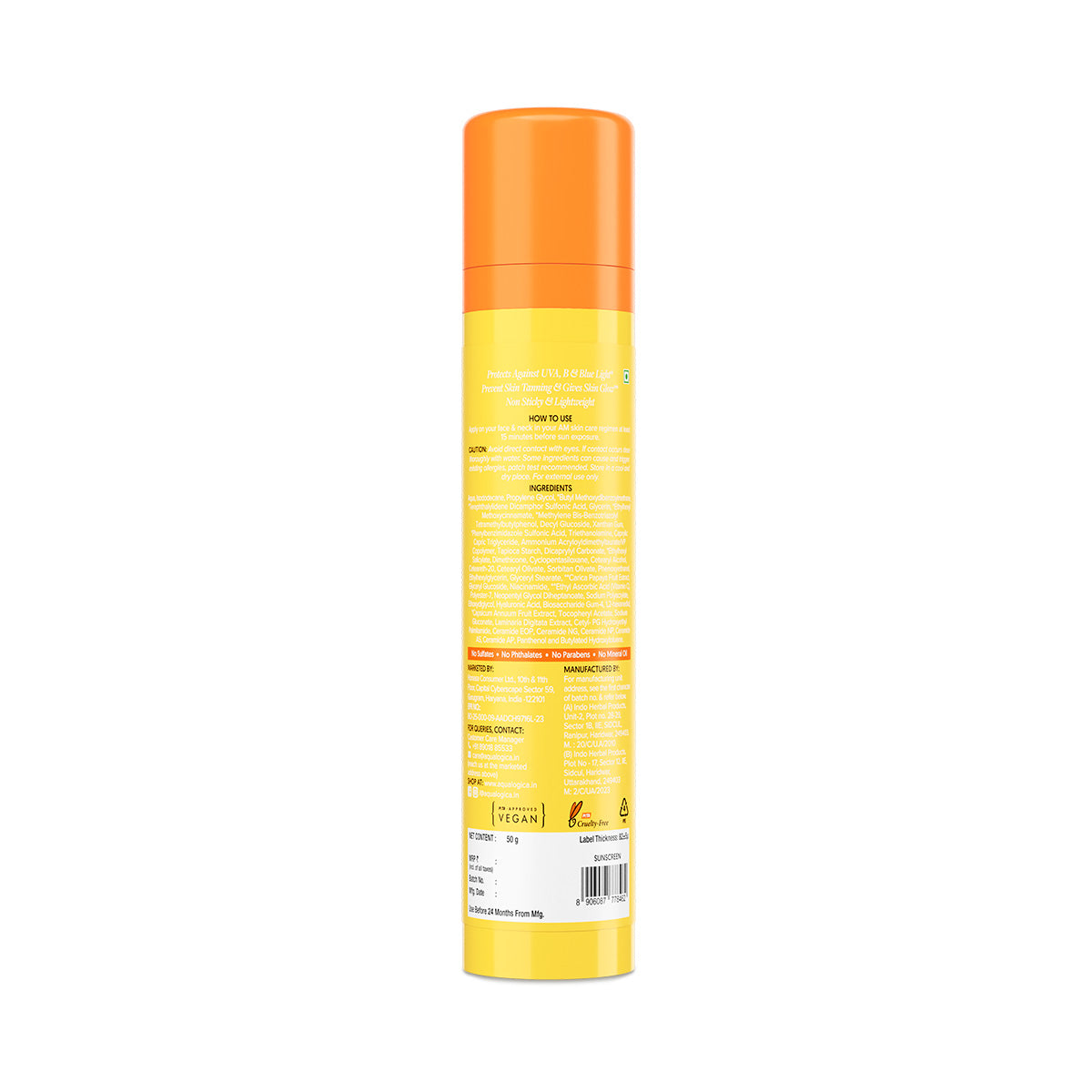 Glow+ Dewy Sunscreen SPF 50+ PA++++ with Anti Pollution Factor (APF) | Papaya & Vitamin C - 50g