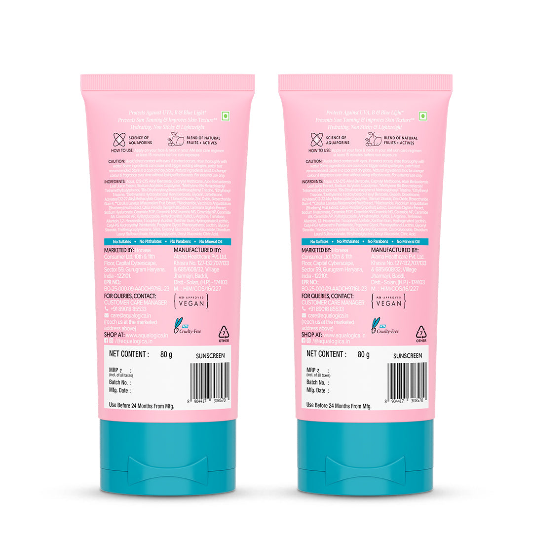 Radiance+ Dewy Sunscreen with Watermelon & Niacinamide with SPF 50 & PA++++ - 80g (Pack of 2)