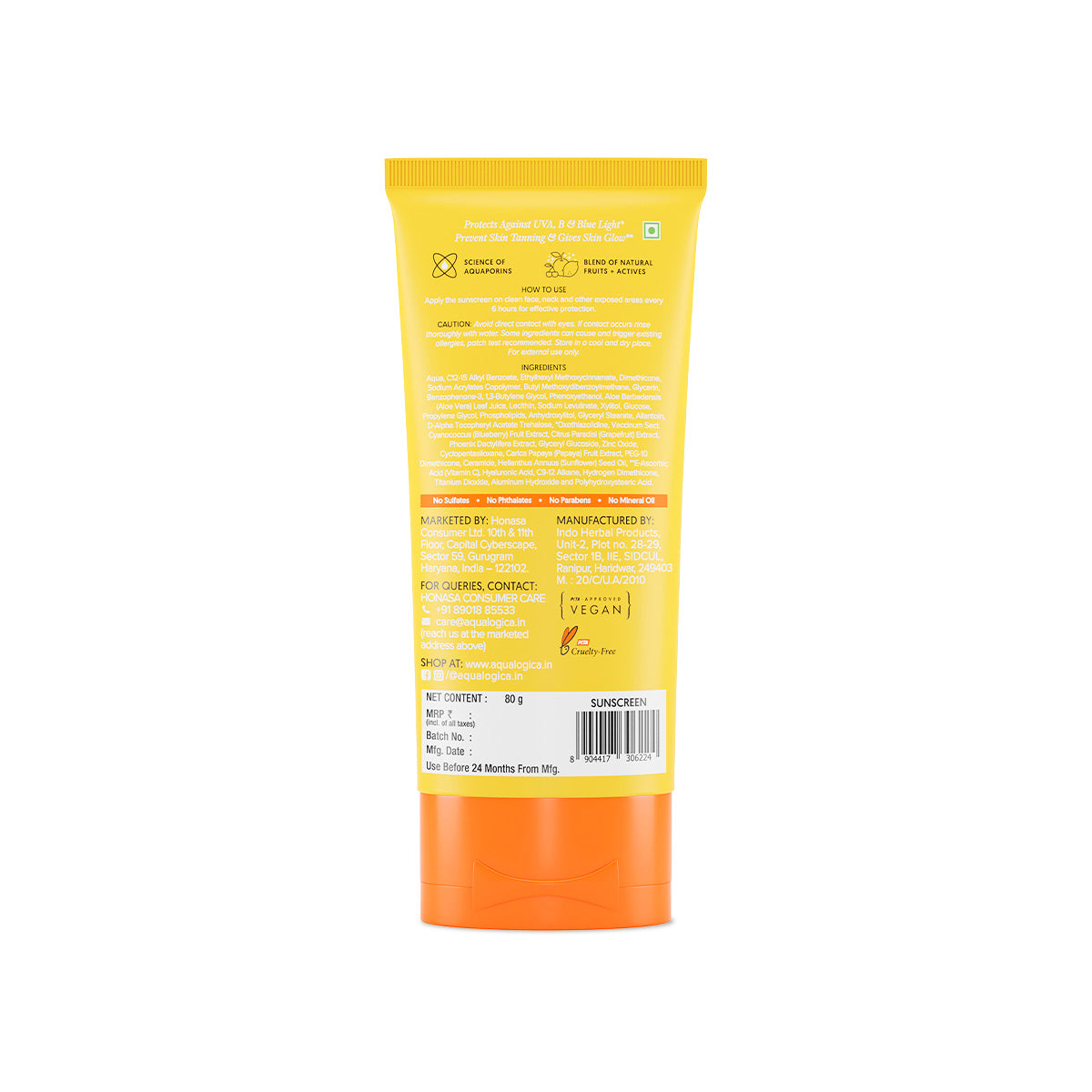 Glow+ Dewy Sunscreen SPF 50+ PA++++ with Anti Pollution Factor (APF) | Papaya & Vitamin C - 80g