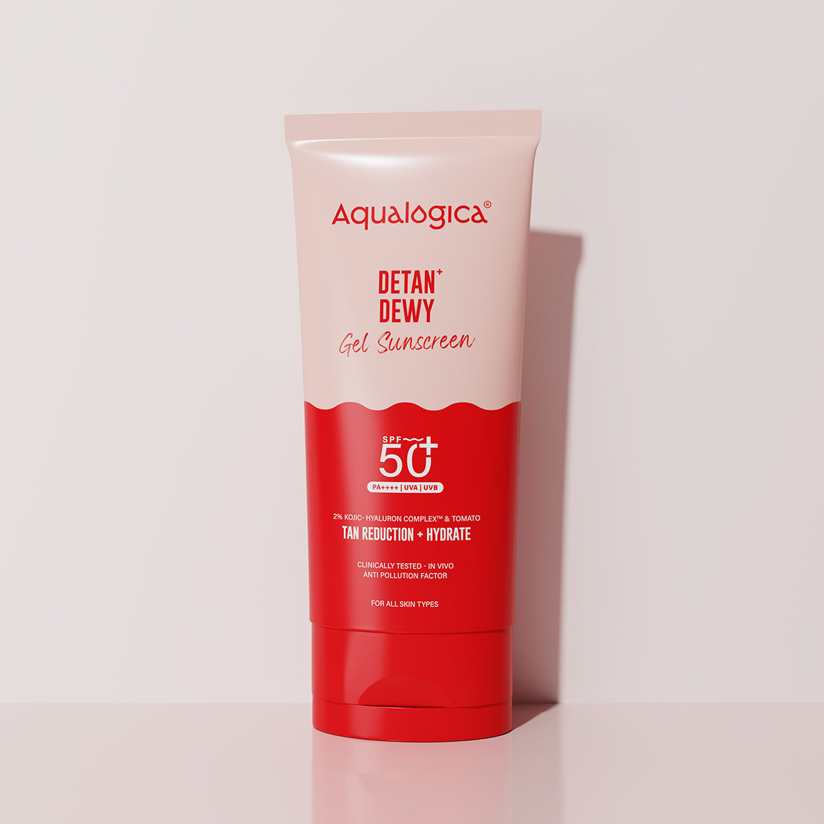 Detan+ Dewy Gel Sunscreen SPF 50+ PA++++ with 2% Kojic-Hyaluron Complex™ & Wild Berries - 80g