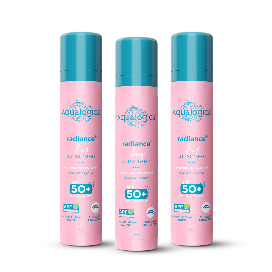 Radiance+ Dewy Sunscreen with Watermelon & Niacinamide with SPF 50 & PA++++ - 50g(Pack of 3)