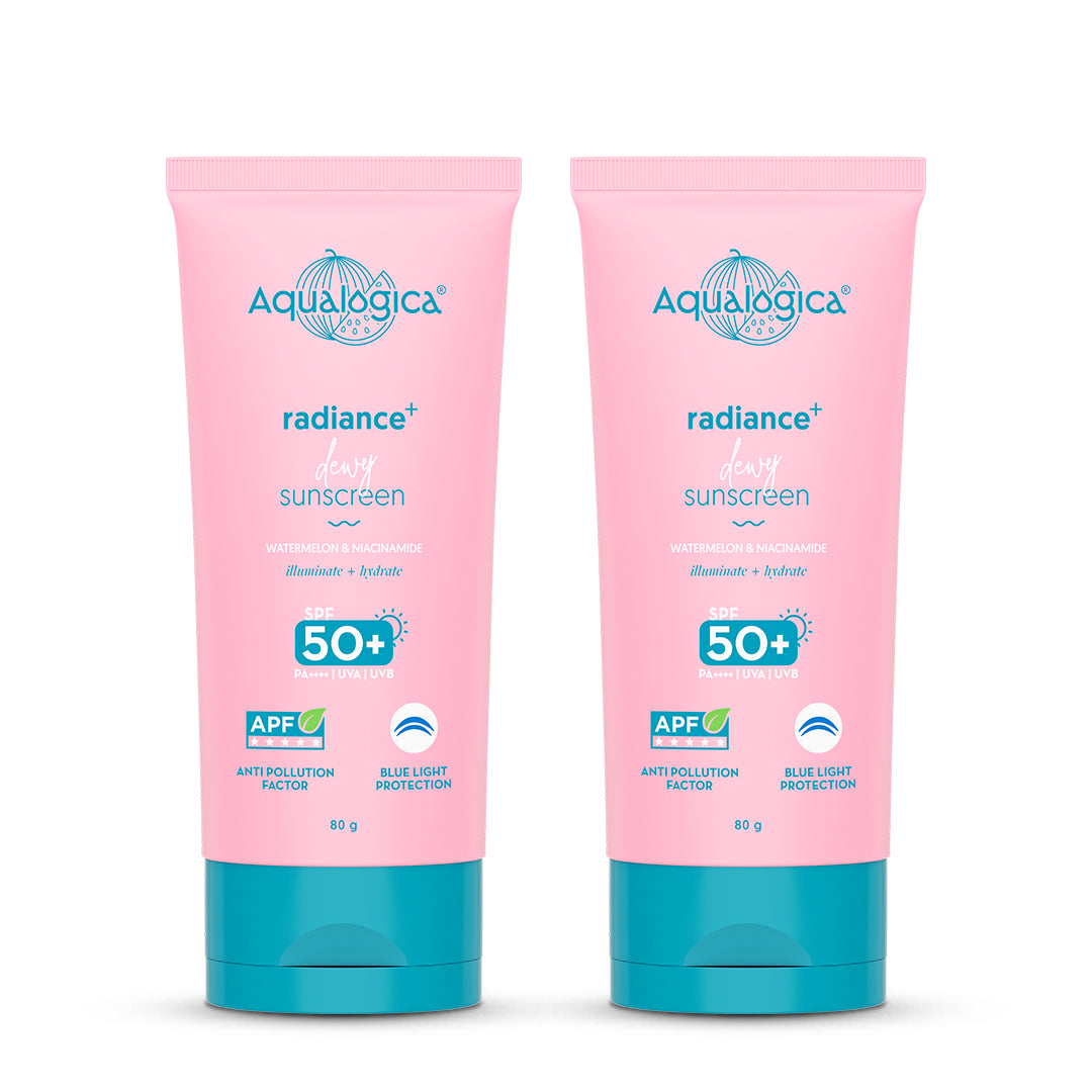 Radiance+ Dewy Sunscreen with Watermelon & Niacinamide with SPF 50 & PA++++ - 80g (Pack of 2)