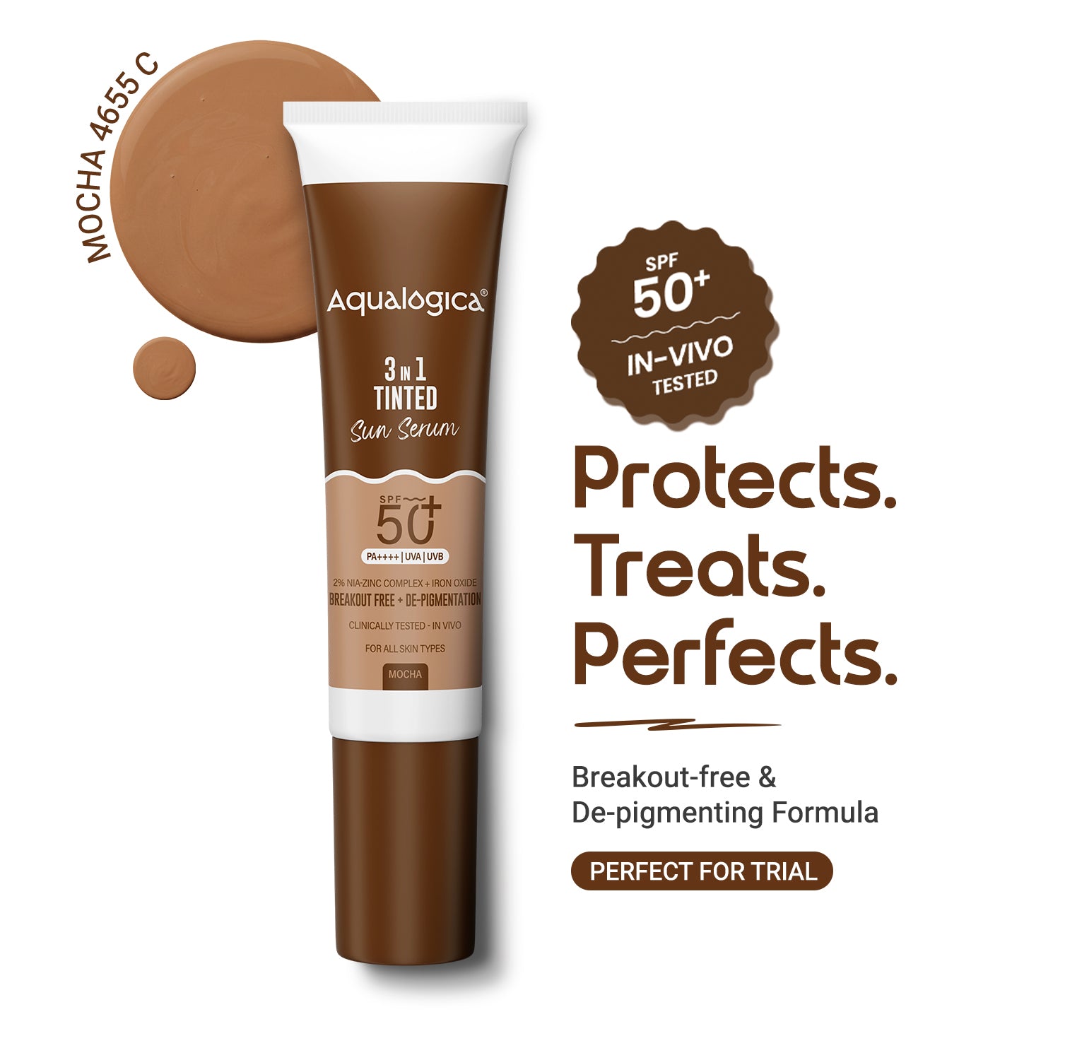 3-in-1 Tinted Sun Serum - Mocha | Trial Pack | 10ml