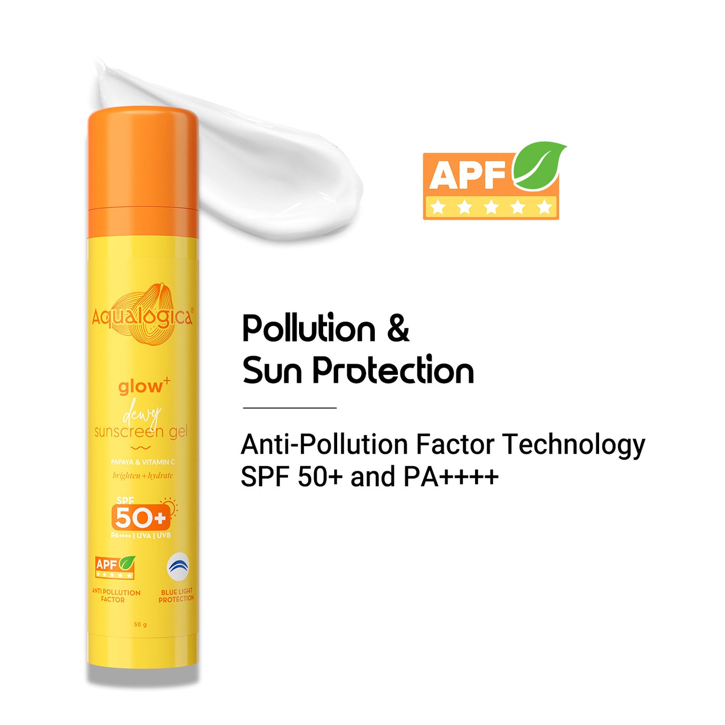 Glow+ Dewy Sunscreen Gel SPF 50+ PA++++ with Papaya & Vitamin C - 50g