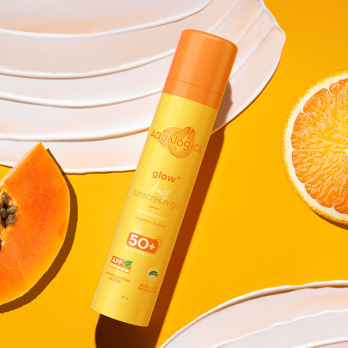 Glow+ Dewy Sunscreen Gel SPF 50+ PA++++ with Papaya & Vitamin C - 50g