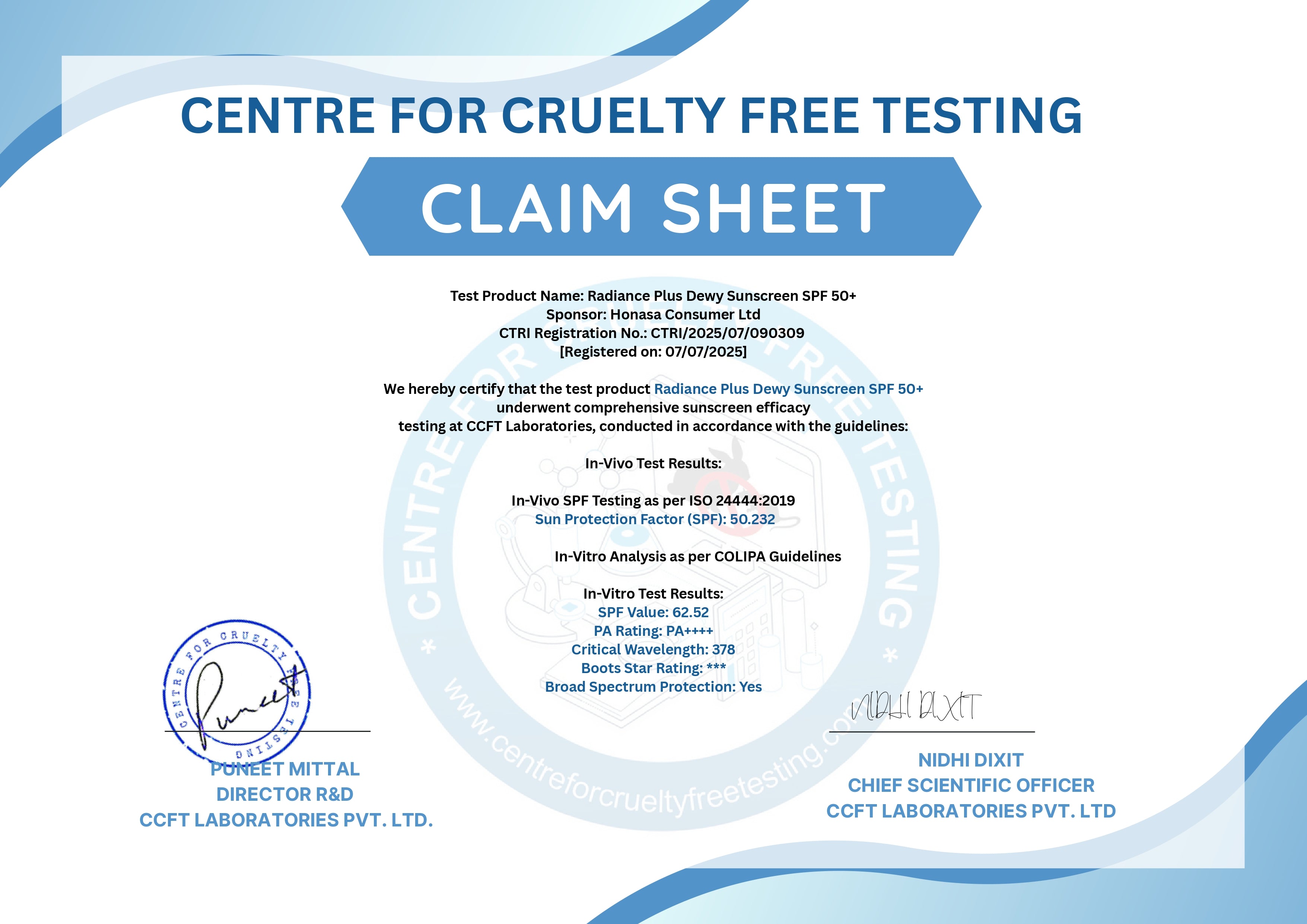 Invivo certificate