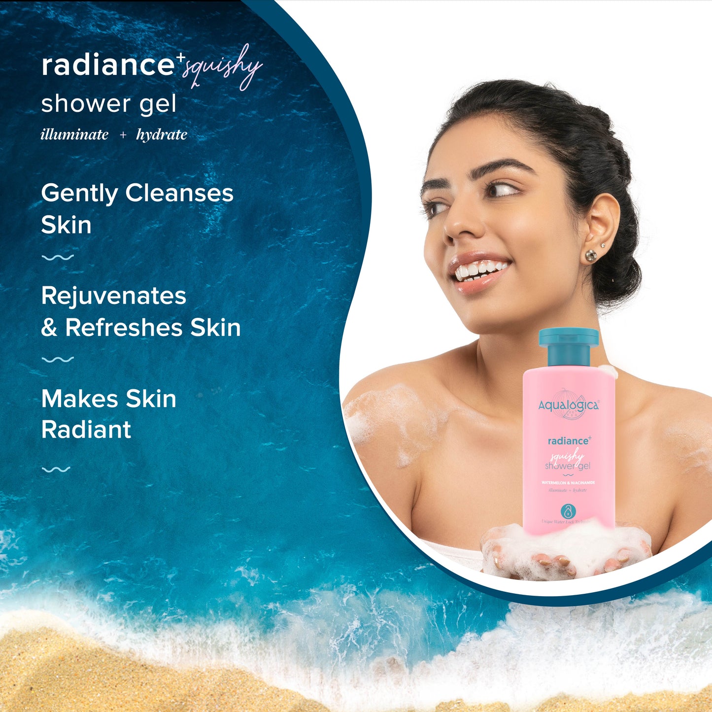 Radiance+ Squishy Shower Gel with Watermelon & Niacinamide for Radiant Skin - 250ml