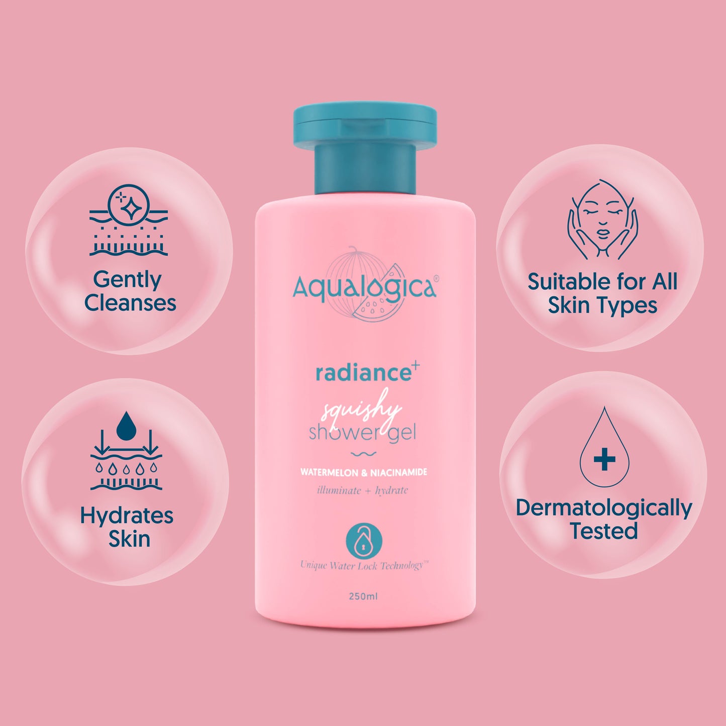 Radiance+ Squishy Shower Gel with Watermelon & Niacinamide for Radiant Skin - 250ml