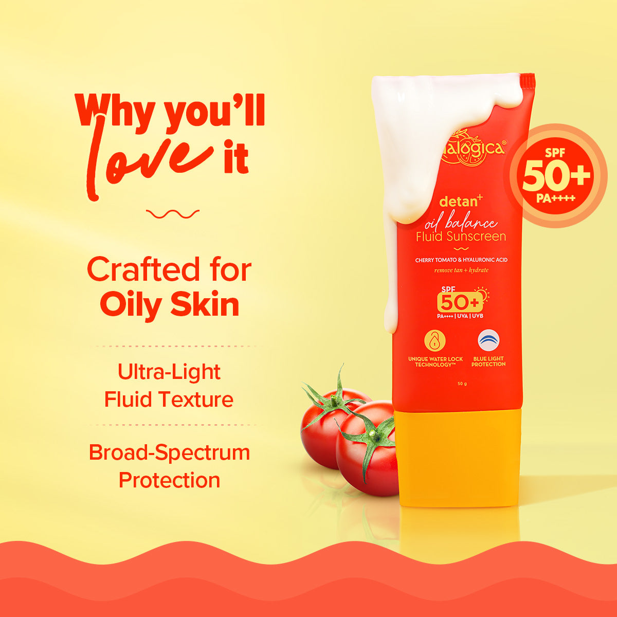 Detan+ Oil Balance Fluid Sunscreen for Oily Skin - 50g