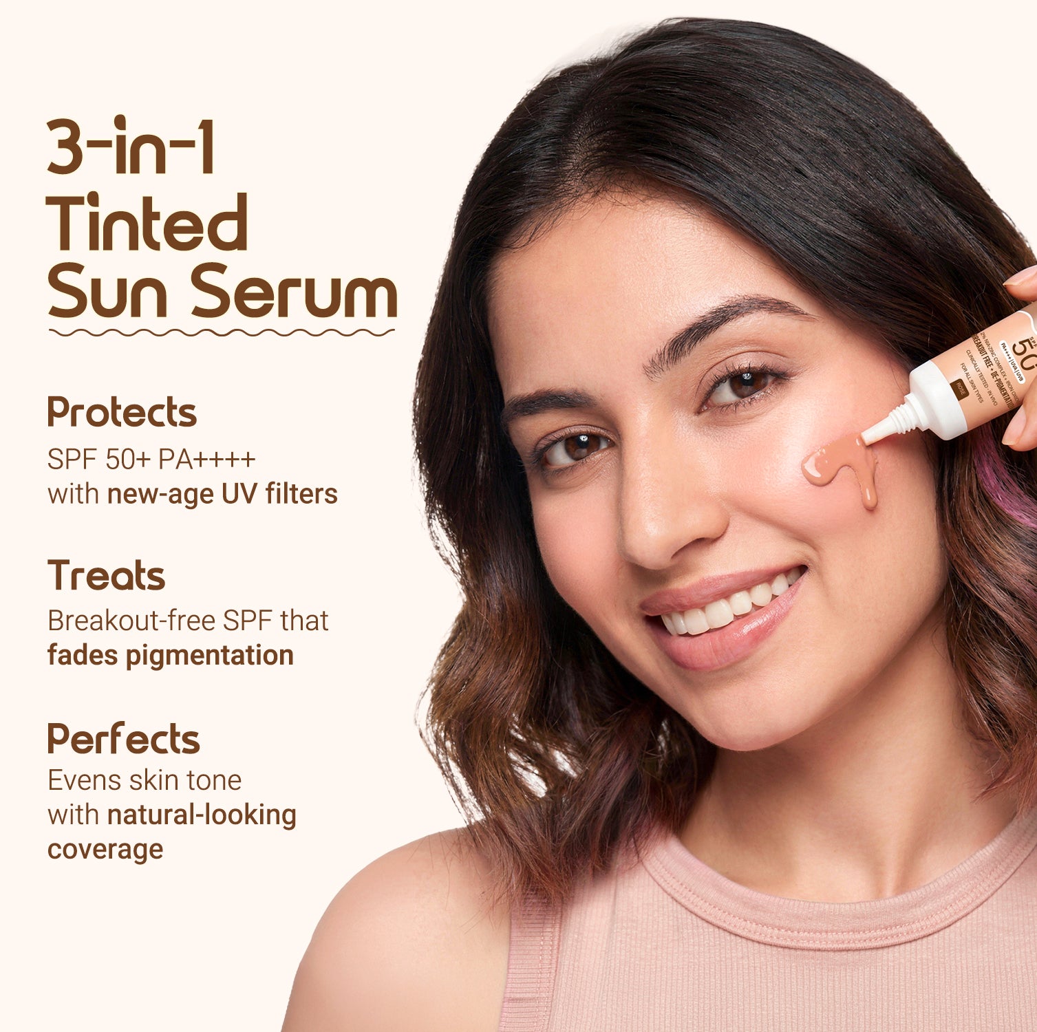 3-in-1 Tinted Sun Serum - Rose | Trial Pack | 10ml