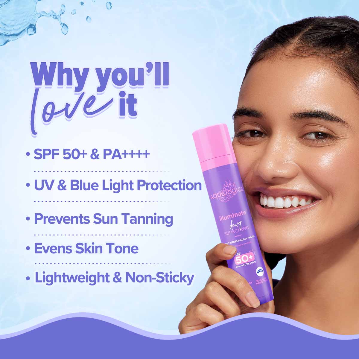 Illuminate+ Dewy Sunscreen SPF 50+ PA++++ with Wild Berries & Alpha Arbutin - 50 g