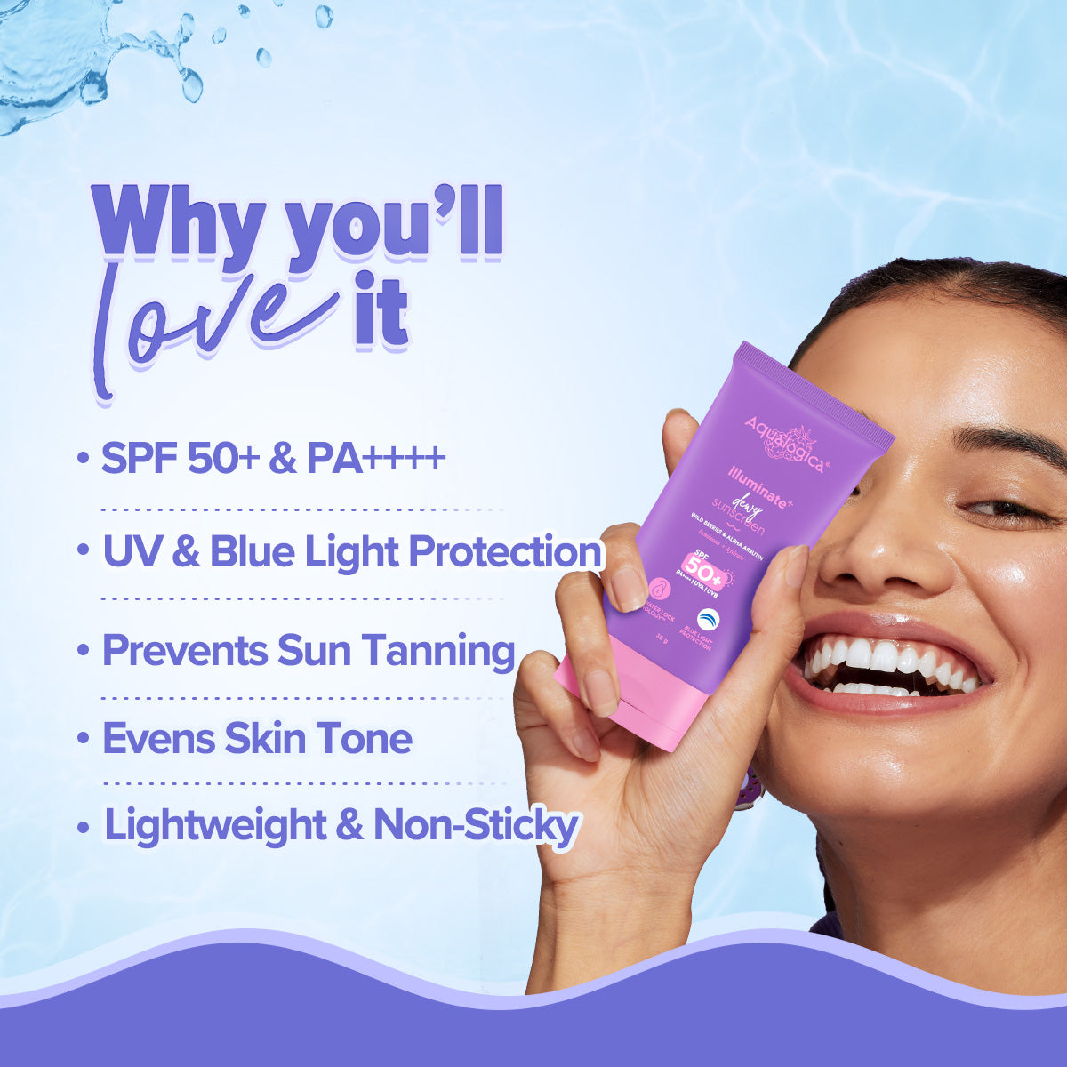 Illuminate+ Dewy Sunscreen SPF 50+ PA++++ with Wild Berries & Alpha Arbutin - 30 g