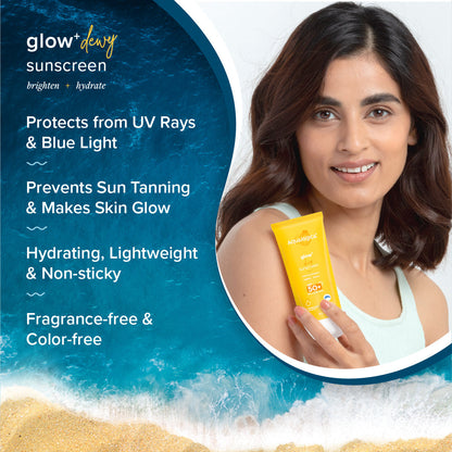 FREEBIE | Glow+ Dewy Sunscreen with SPF 50+ & PA++++ for UVA/B & Blue Light Protection & No White Cast - 80g