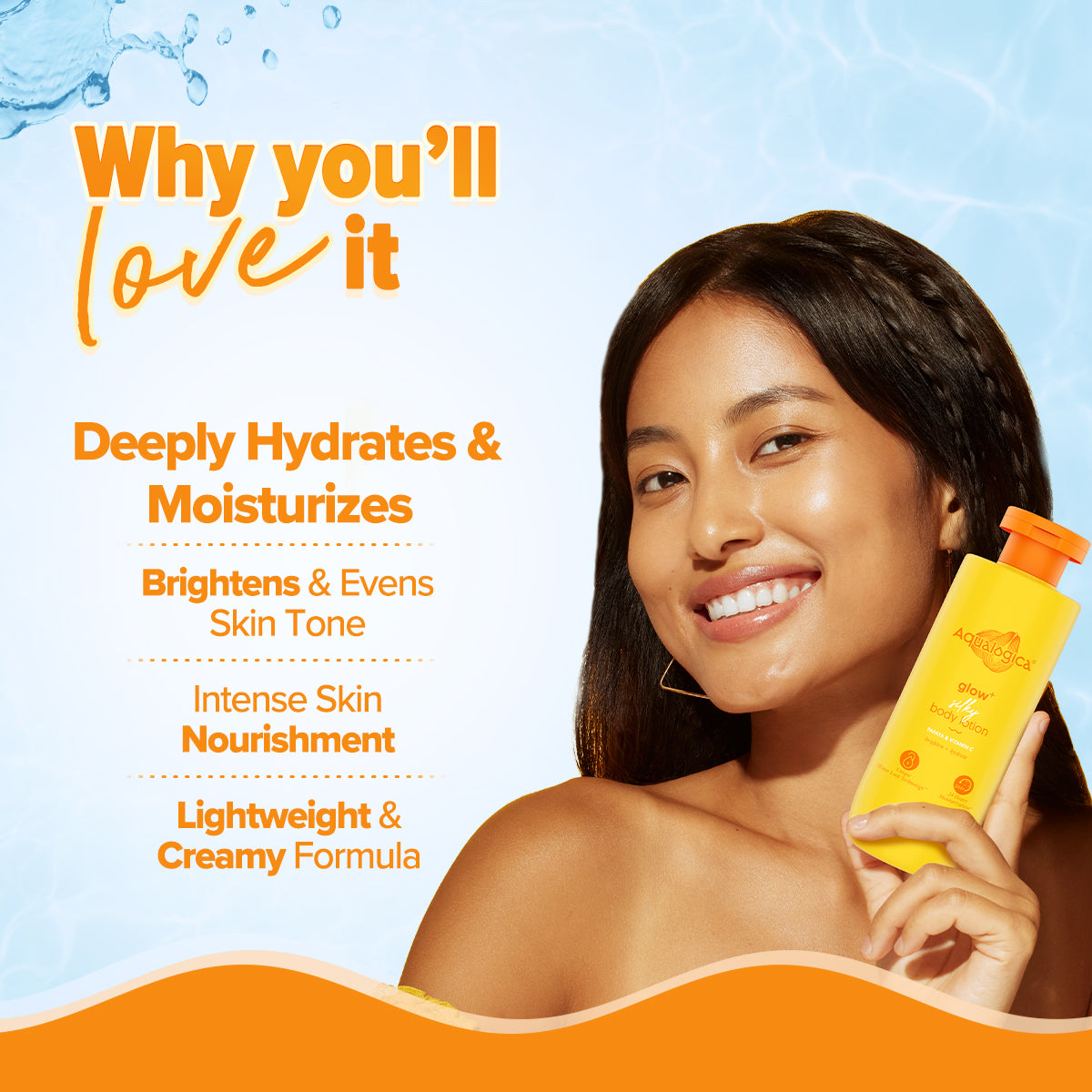 Glow+ Silky Body Lotion for 24-Hour Moisturization with Papaya & Vitamin C- 200 ml