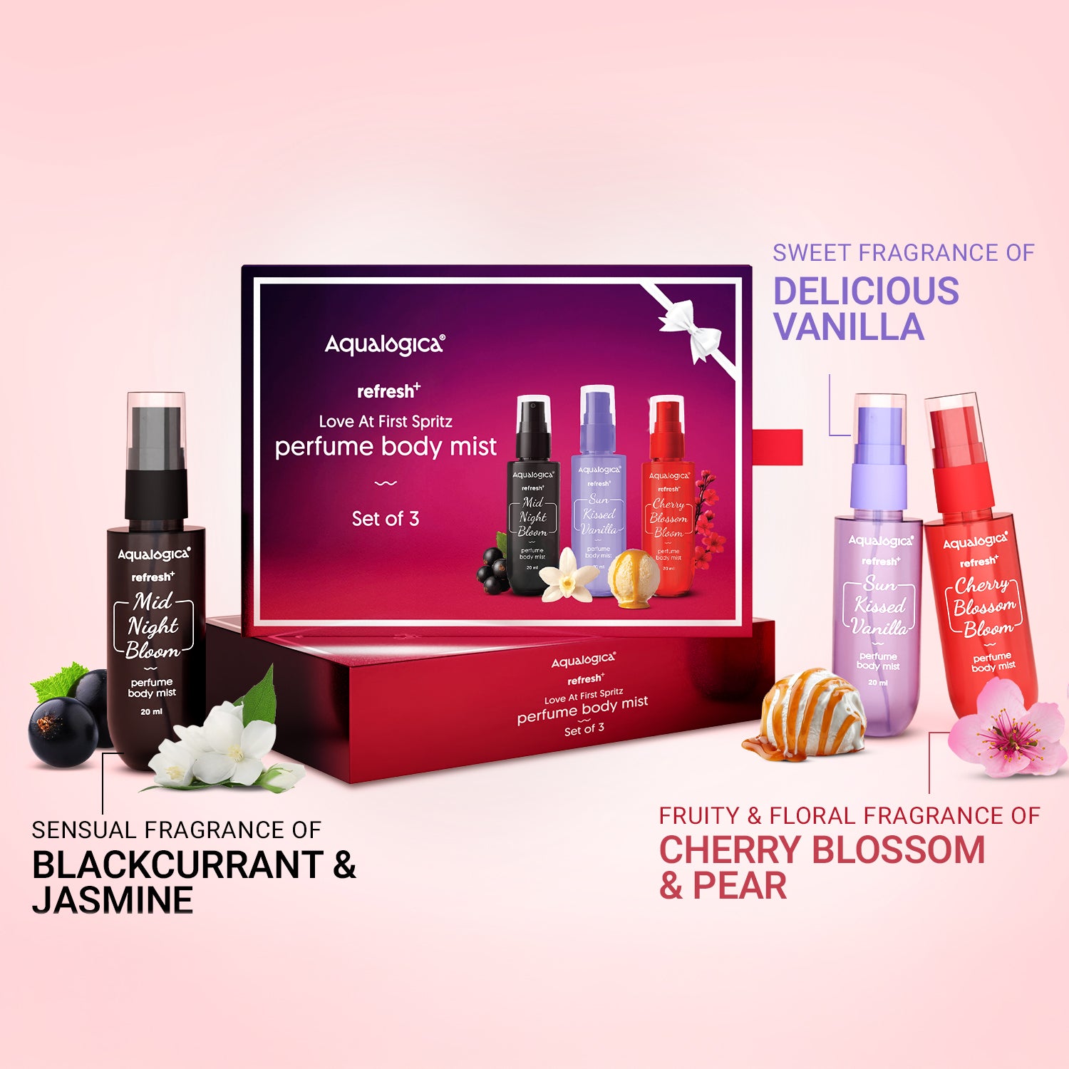 Refresh+ Love at first spritz Set of 3 Perfume Body Mist