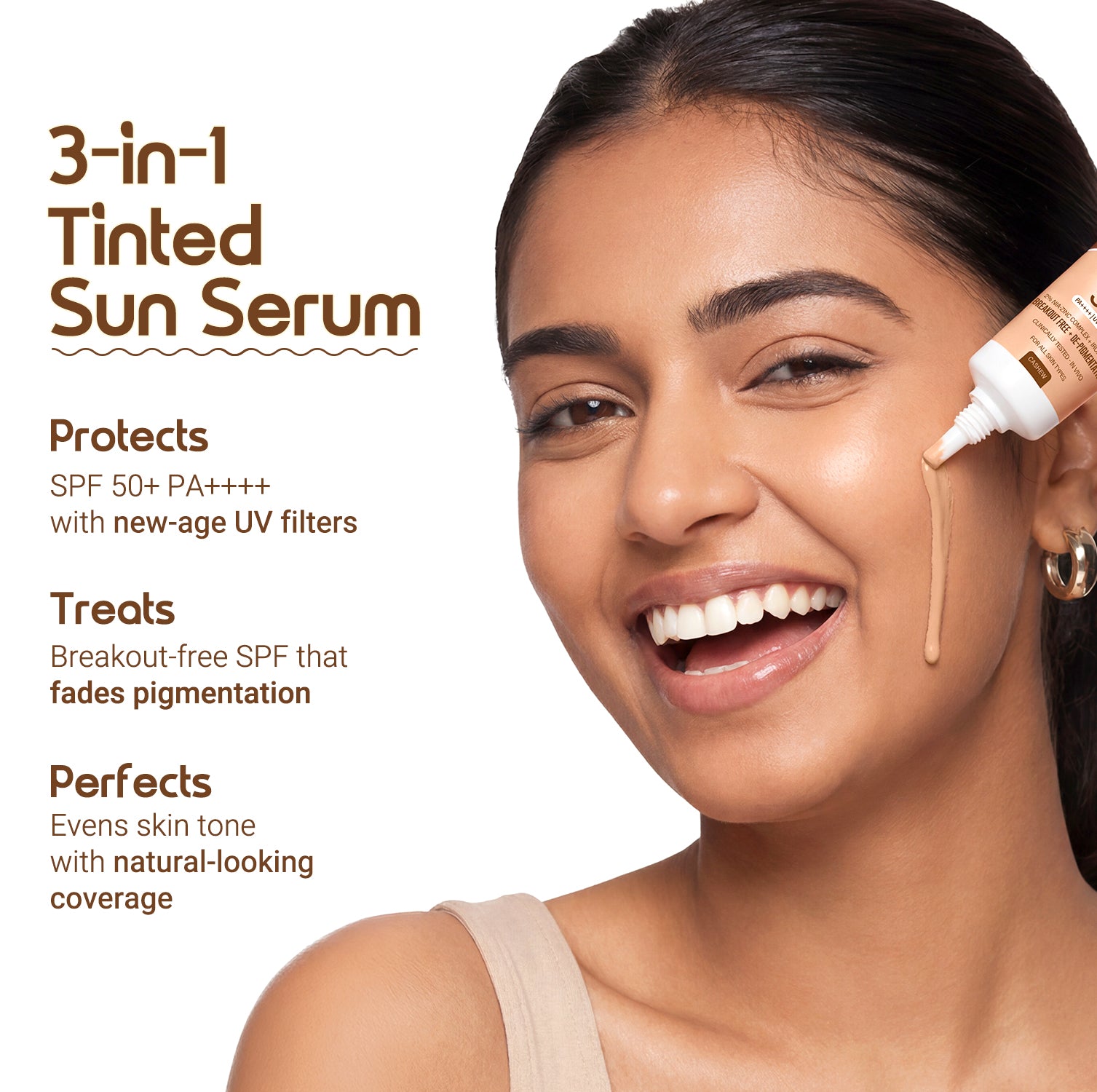 3-in-1 Tinted Sun Serum - Cashew | Trial Pack | 10ml