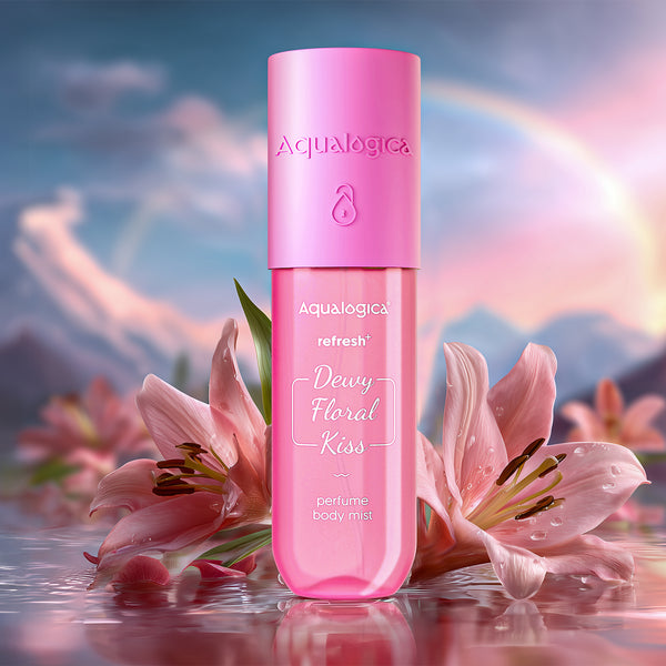 Aqualogica Refresh+ Dewy Floral Kiss Perfume Body Mist SPF 50 PA++++ 50g