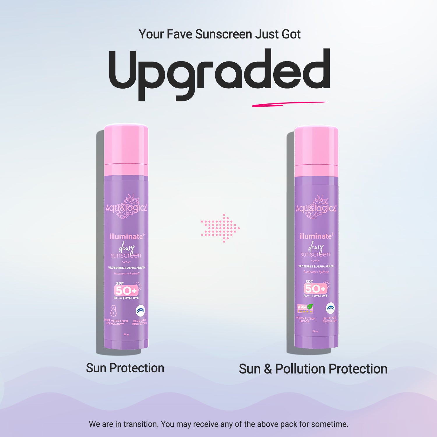 Illuminate+ Dewy Sunscreen SPF 50+ PA++++ with Wild Berries & Alpha Arbutin - 50 g(Pack of 2)