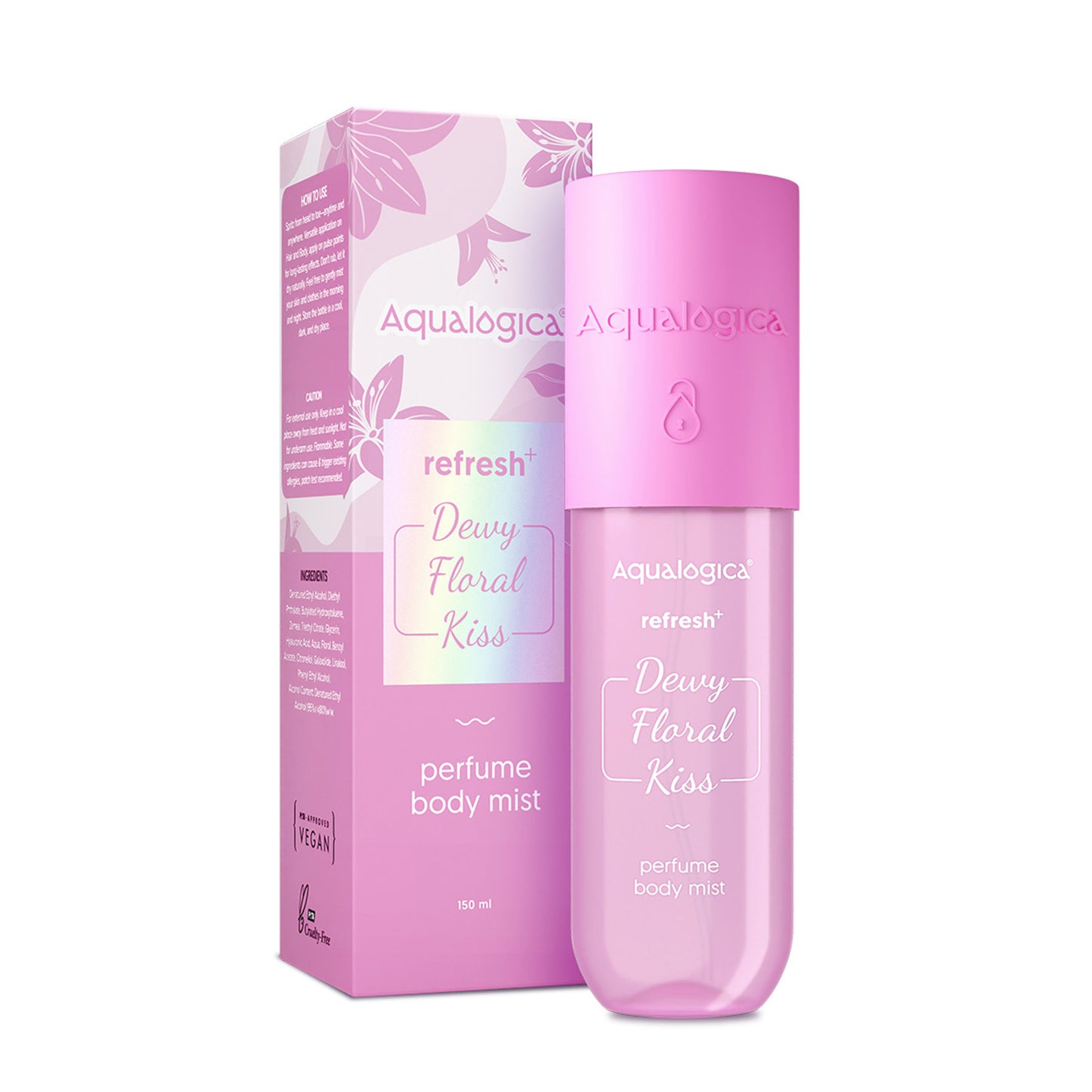 Refresh+ Dewy Floral Kiss Perfume Body Mist with Zemea & Hyaluronic Acid- 150 ml