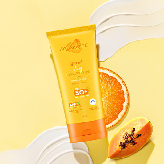 Glow+ Dewy Sunscreen Gel SPF 50+ PA++++ with Papaya & Vitamin C - 80g