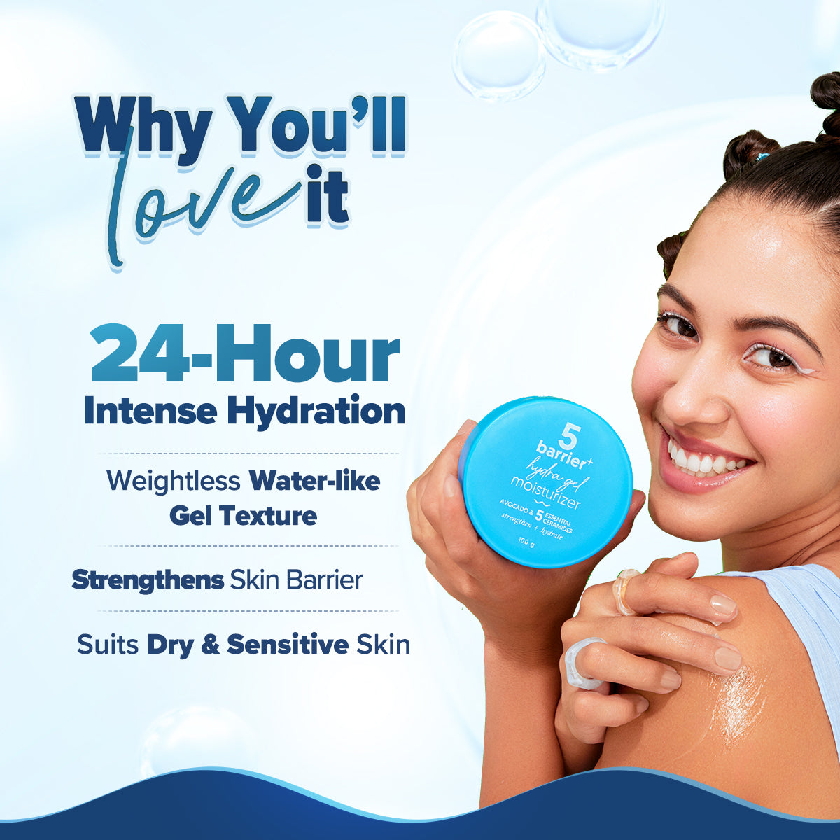 5 Barrier+ Hydra Gel Moisturizer with Avocado & 5 Essential Ceramides - 100 g