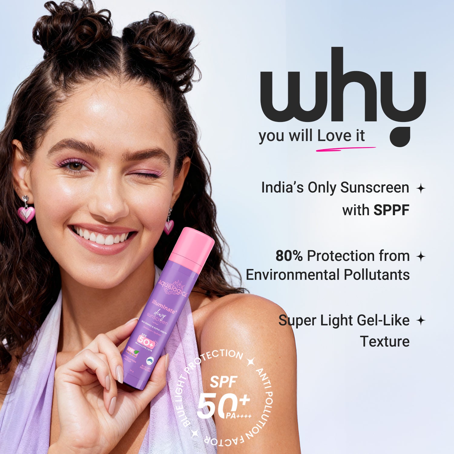 Illuminate+ Dewy Sunscreen SPF 50+ PA++++ with Wild Berries & Alpha Arbutin - 50 g(Pack of 2)