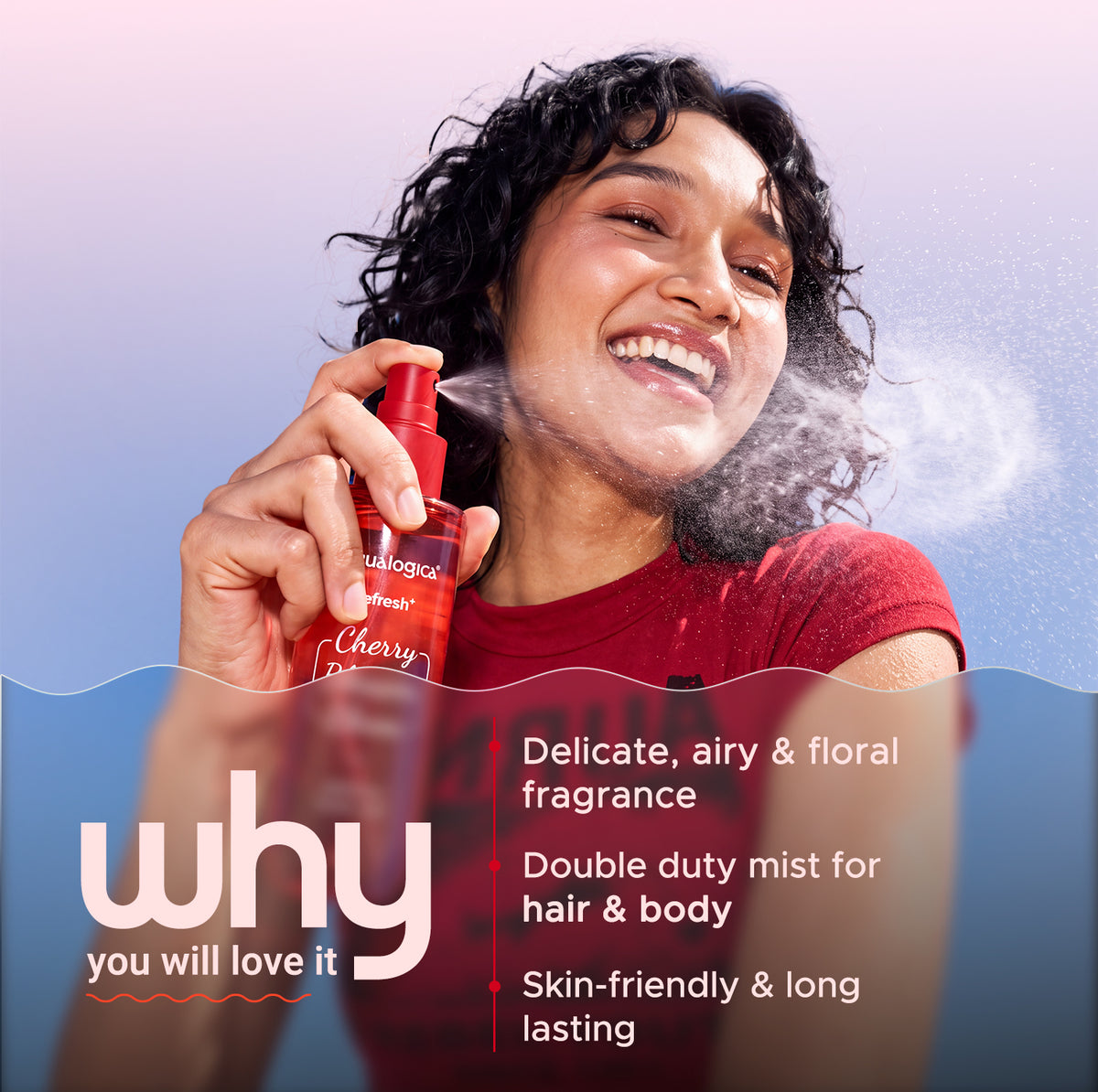 Refresh+ Cherry Blossom Bloom Perfume Body Mist with Zemea and Hyaluronic Acid 150 ml