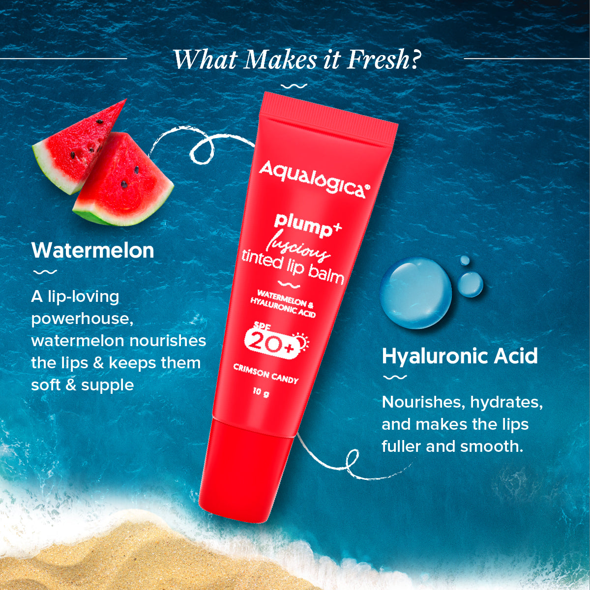 Crimson Candy Plump+ Luscious Tinted Lip Balm - 10 g (Pack of 2)