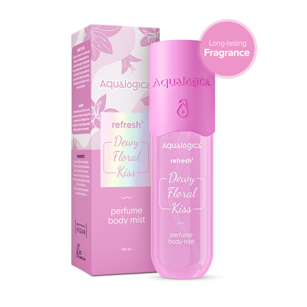Refresh+ Dewy Floral Kiss Perfume Body Mist with Zemea & Hyaluronic Acid- 150 ml