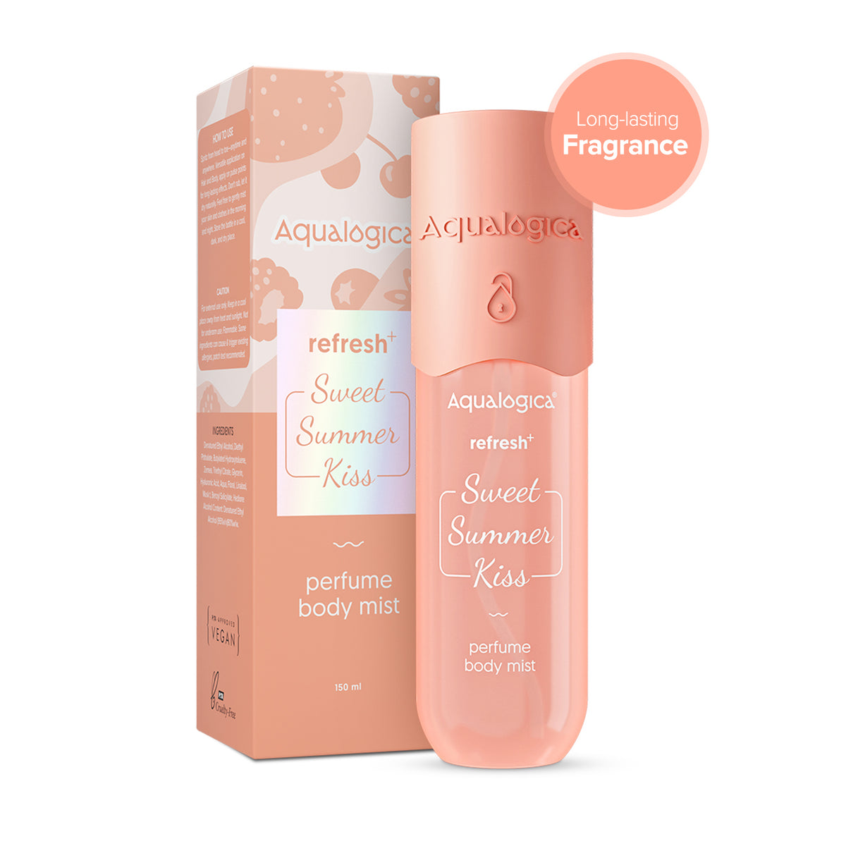 Refresh+ Sweet Summer Kiss Perfume Body Mist with Zemea and Hyaluronic Acid 150 ml
