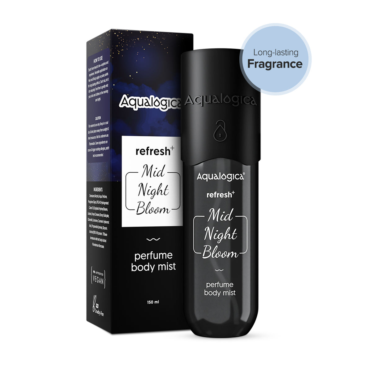 Refresh+ Mid Night Bloom Perfume Body Mist with Zemea & Hyaluronic Acid (150 ml)