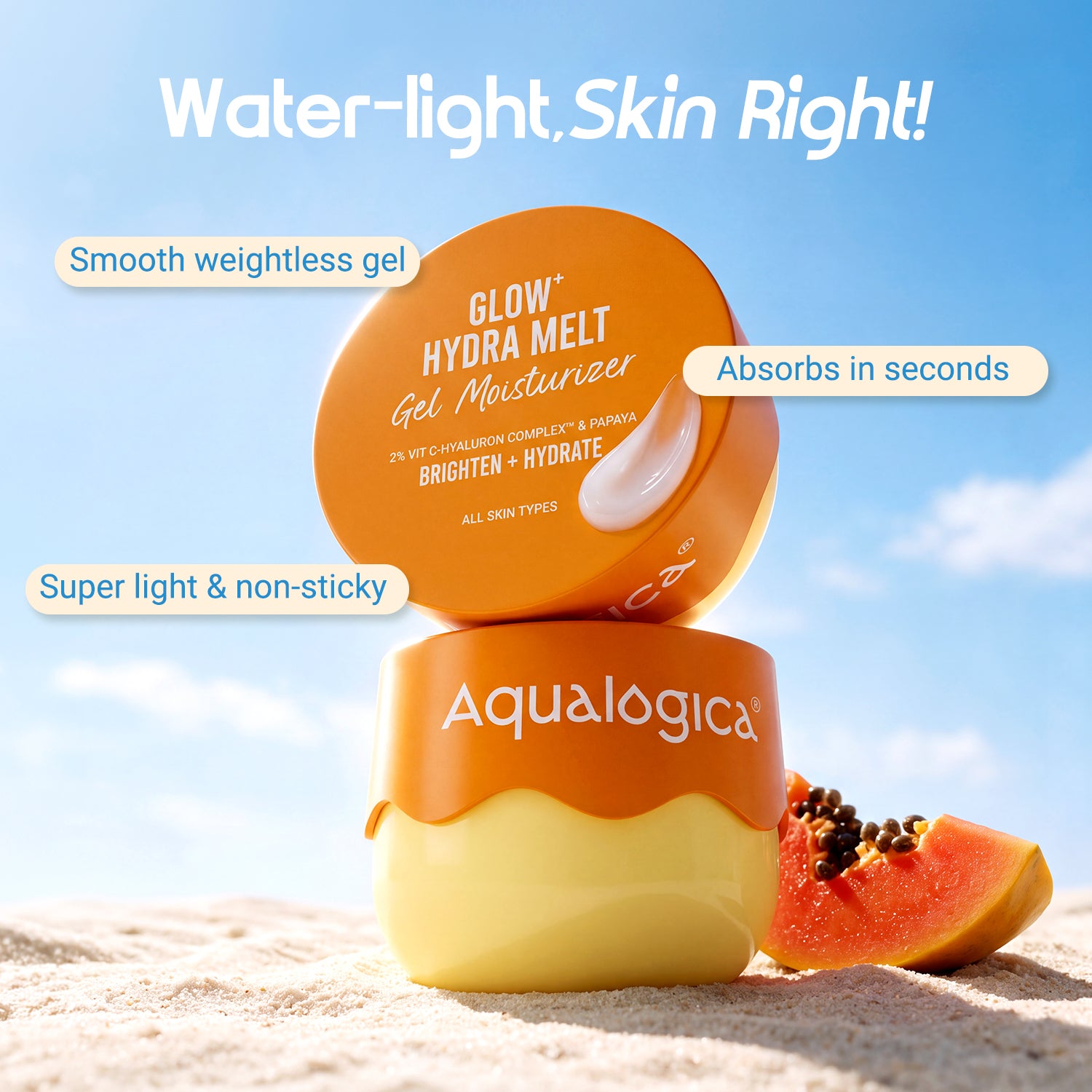 Glow+ Hydra Gel Moisturizer with Vitamin C & Papaya - 100 g