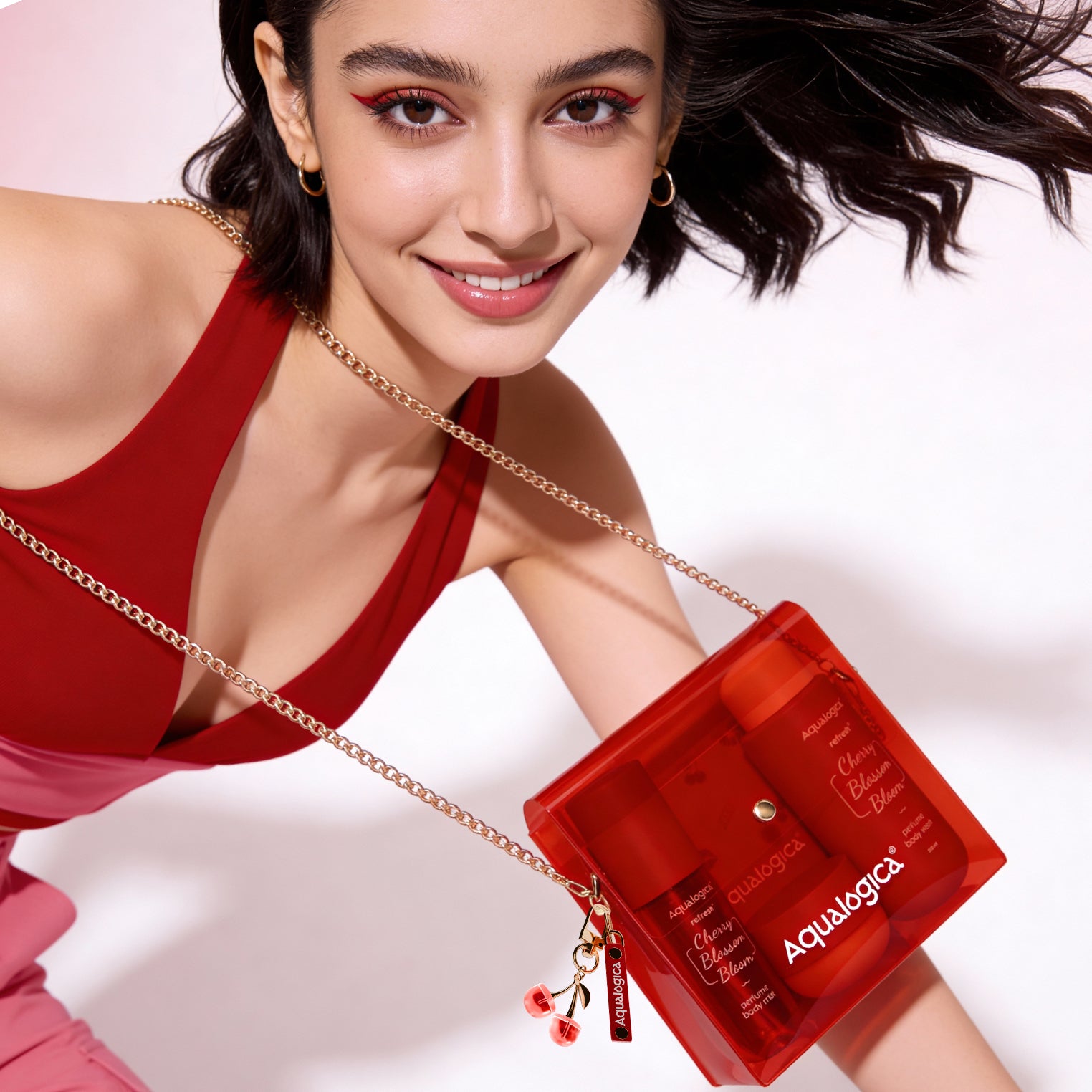 Refresh+ Cherry Blossom Bloom - Hot girl essentials Gift set with Sling bag & charms