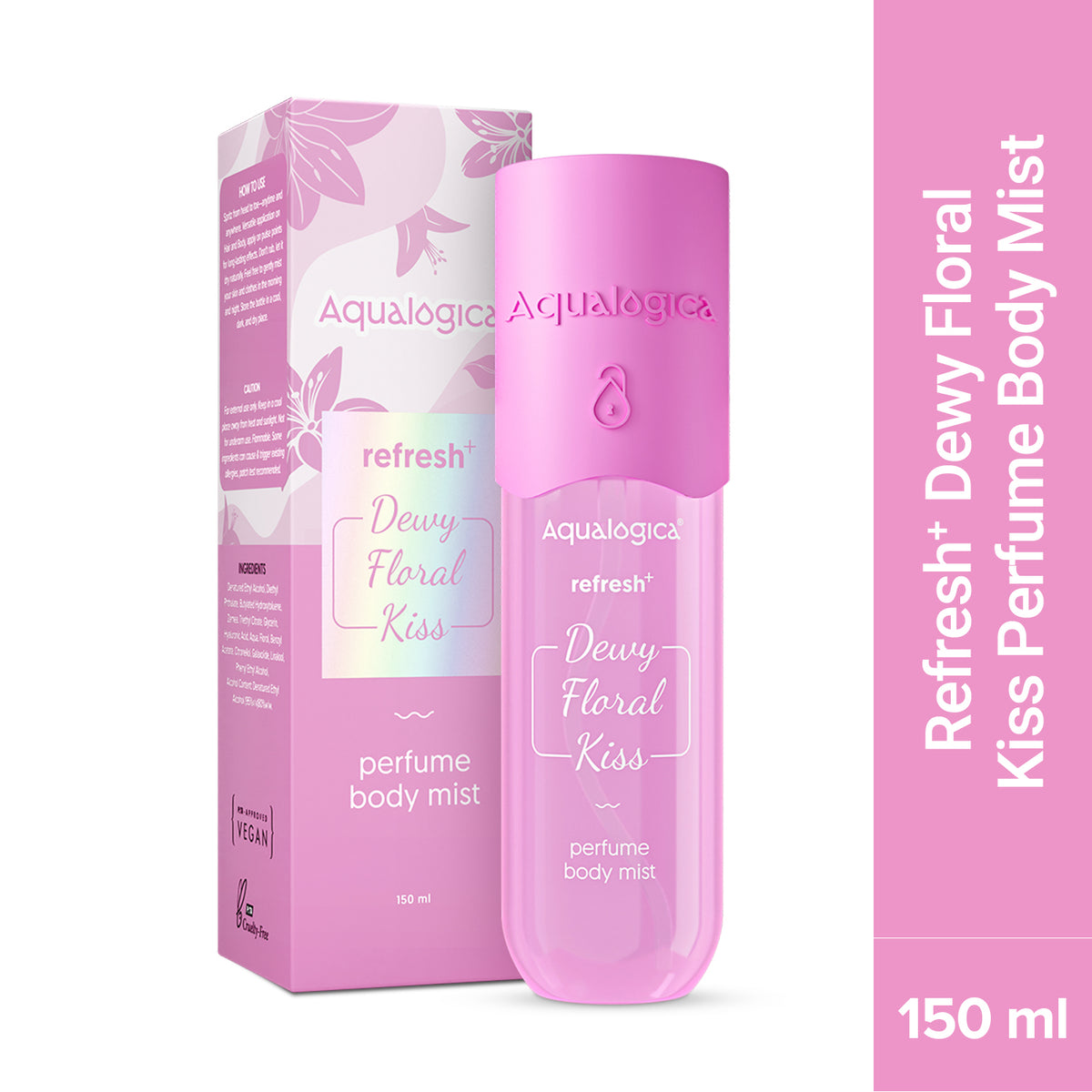 Refresh+ Dewy Floral Kiss Perfume Body Mist with Zemea & Hyaluronic Acid- 150 ml