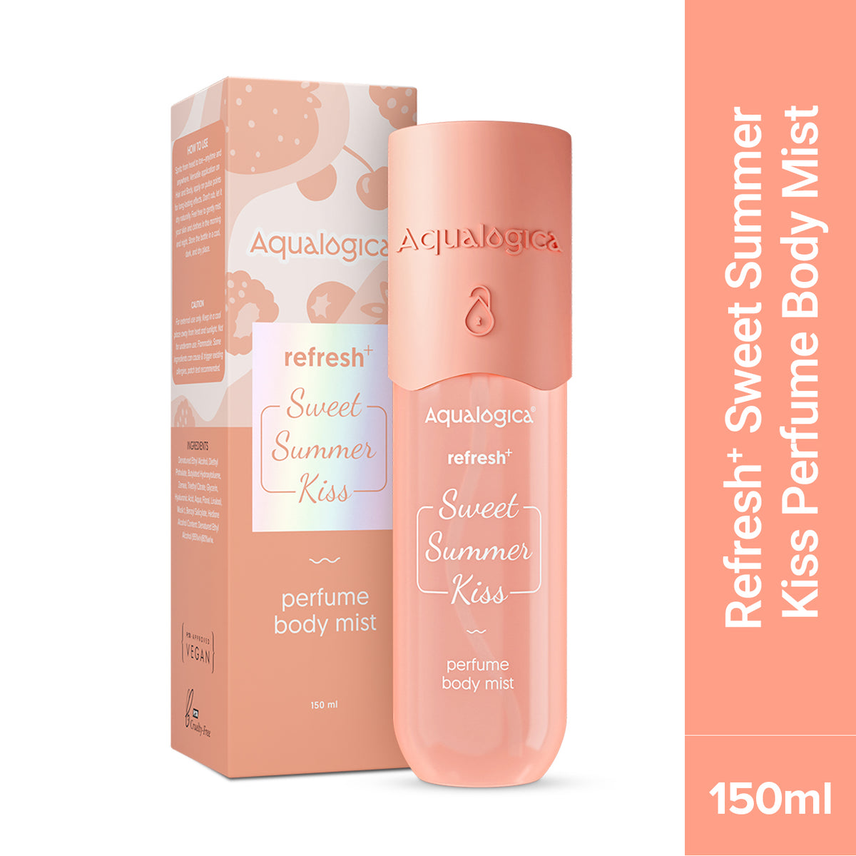 Refresh+ Sweet Summer Kiss Perfume Body Mist with Zemea and Hyaluronic Acid 150 ml