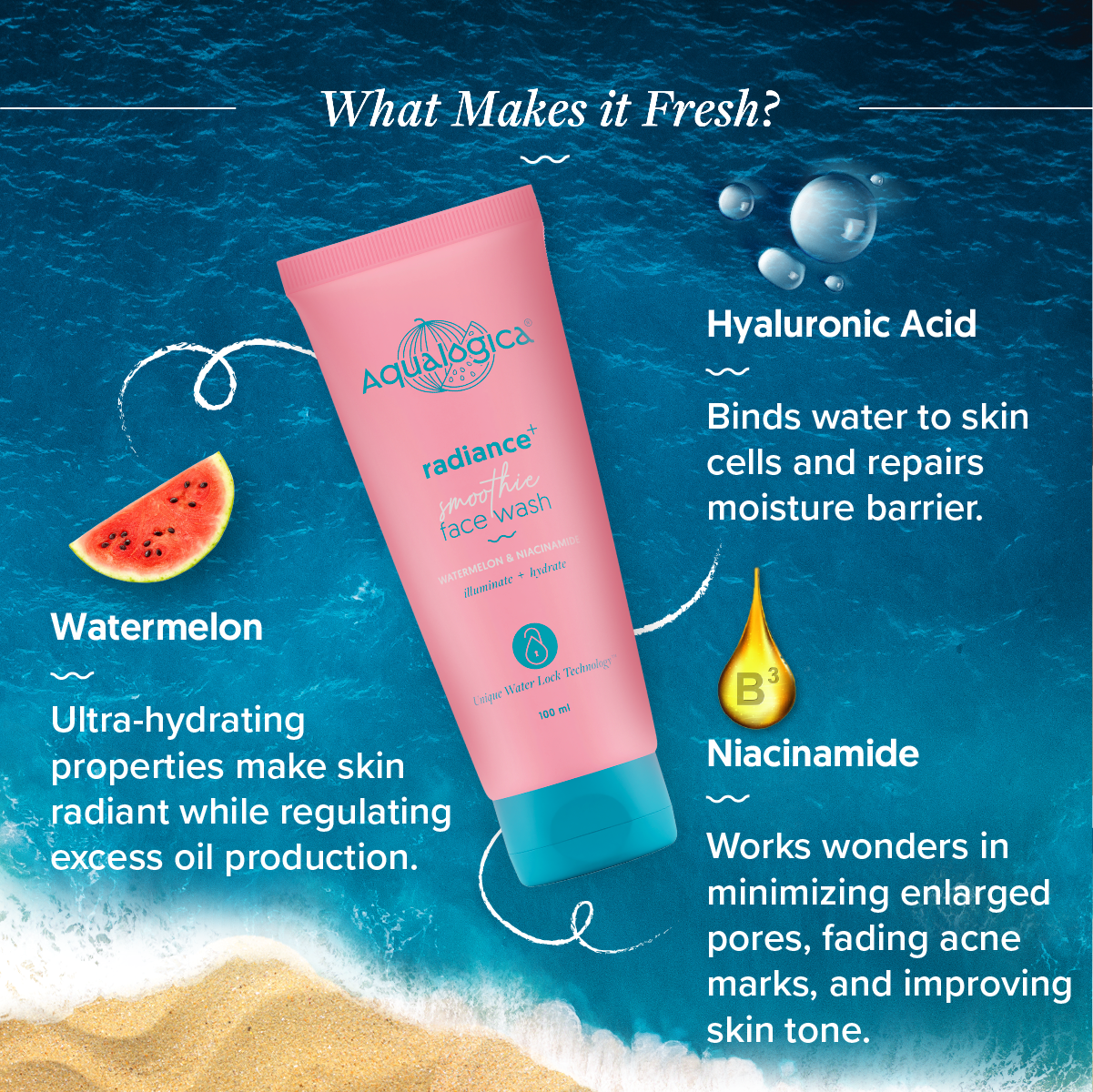 FREEBIE Radiance+ Smoothie Face Wash with Watermelon & Niacinamide for Clear & Oil-Free Skin - 100ml