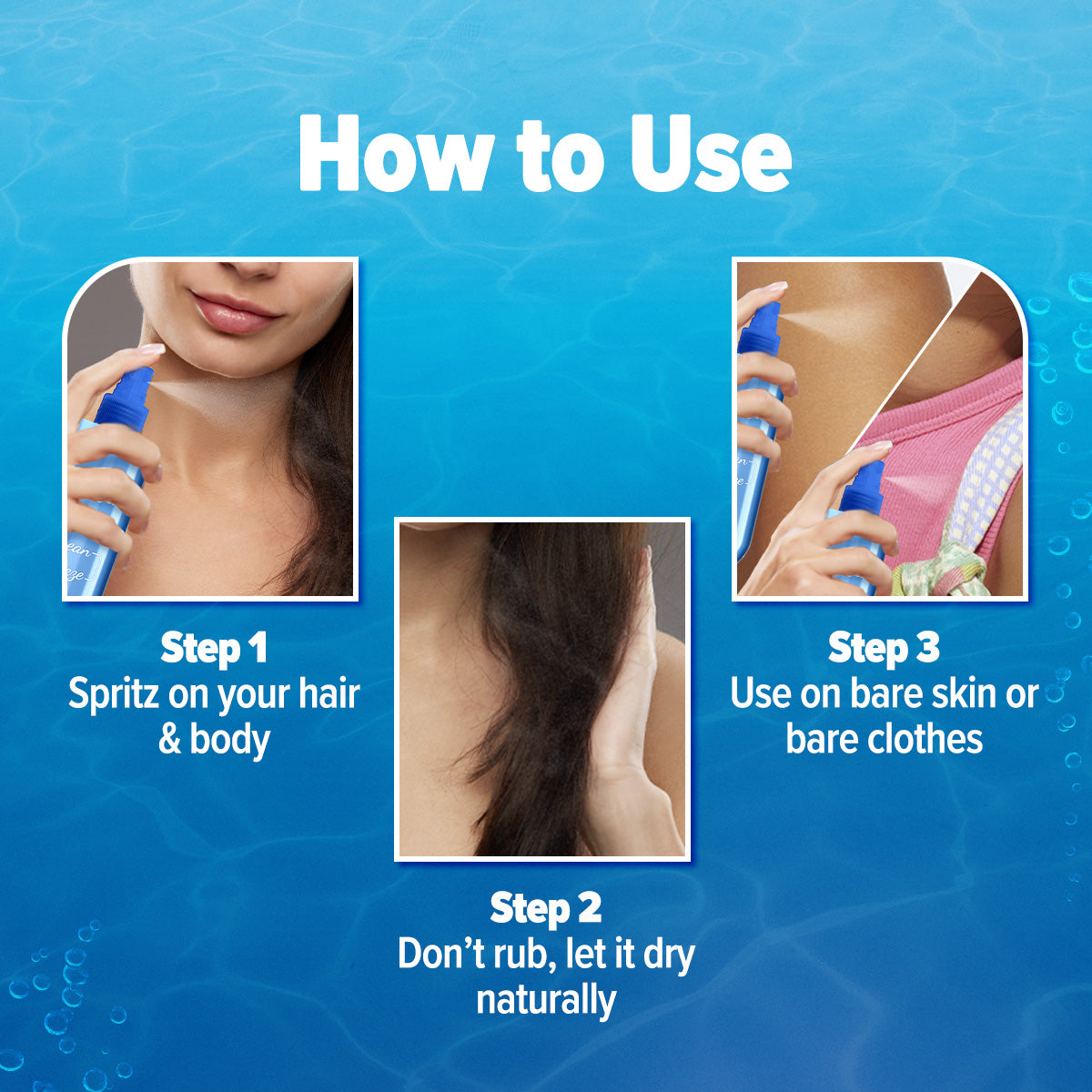 Ocean Breeze Perfume Body Mist with Zemea Hyaluronic Acid 150 ml